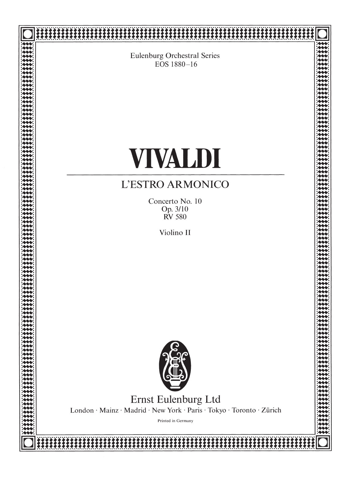 EOS 1880-16 - L’Estro Armonico Op. 3/10 RV 580 - Cover