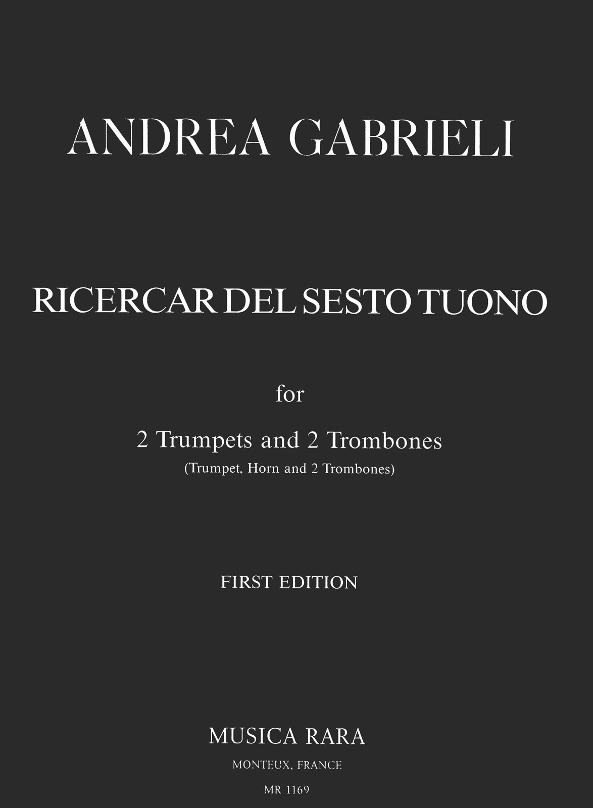 Andrea Gabrieli - Ricercar del sesto tuono - Cover