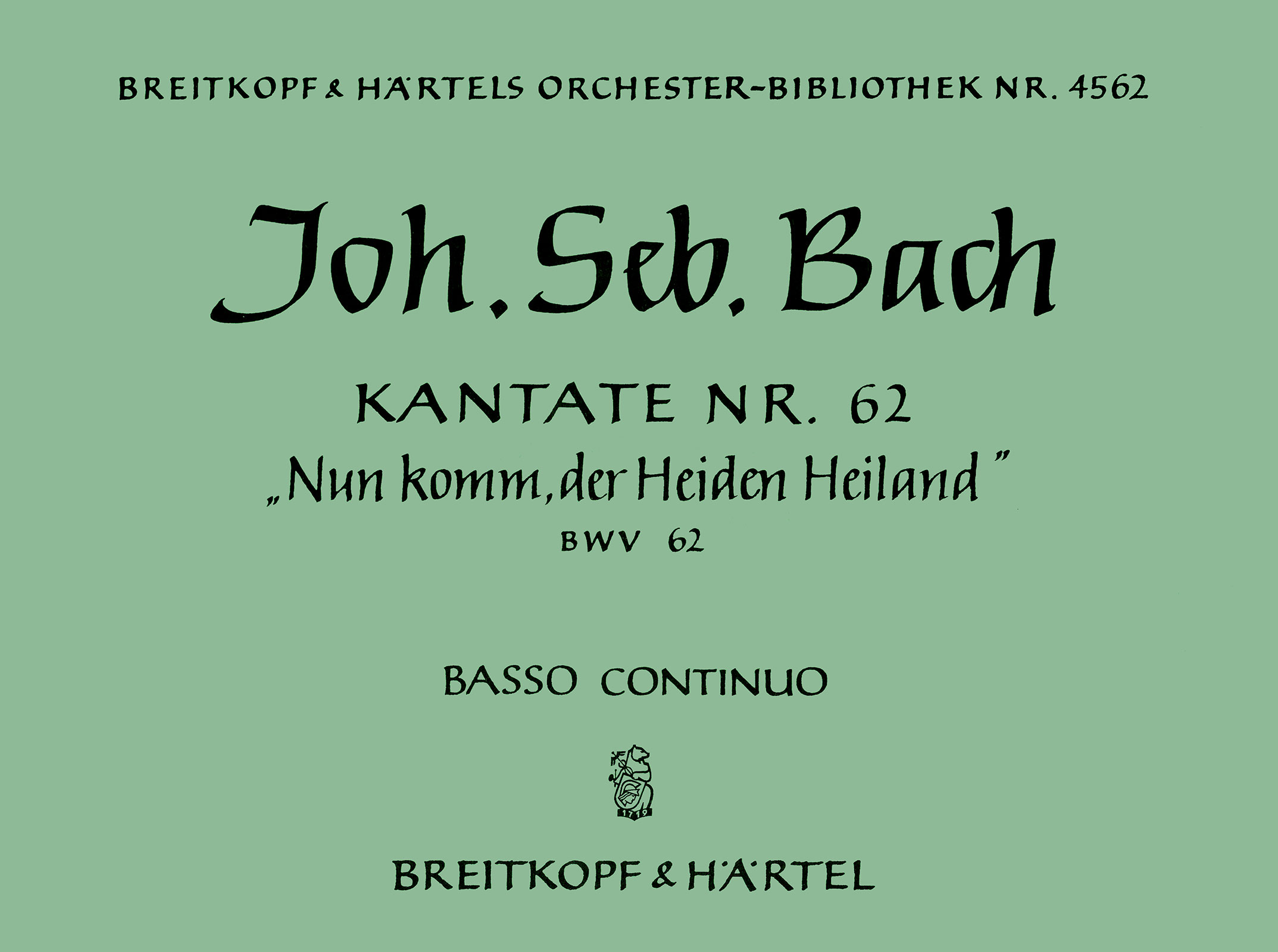 OB 4562-11 - Kantate BWV 62 „Nun komm, der Heiden Heiland“ - Cover