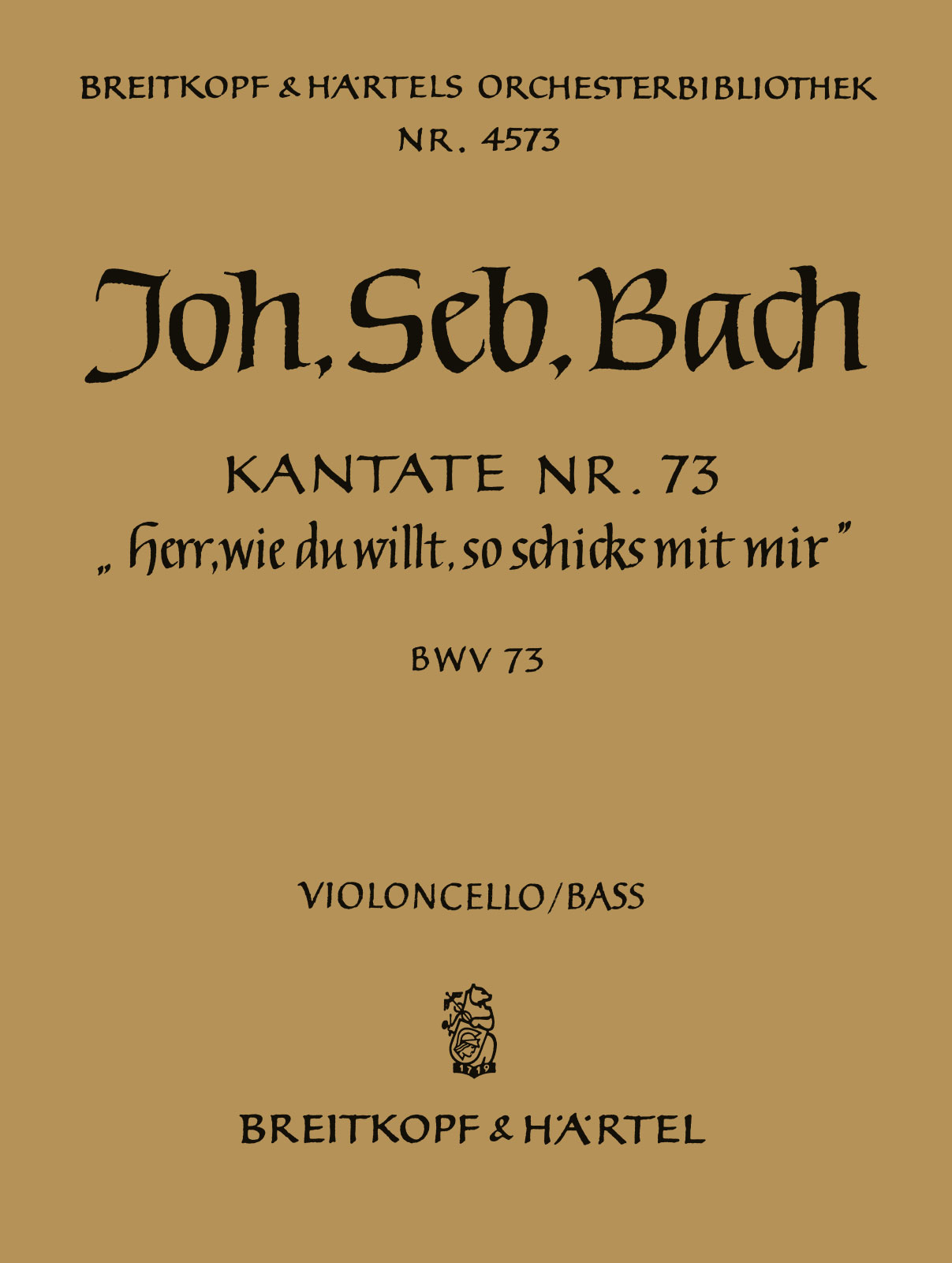 OB 4573-26 - Cantata BWV 73 “Lord, as Thou wilt, do unto me” - Cover