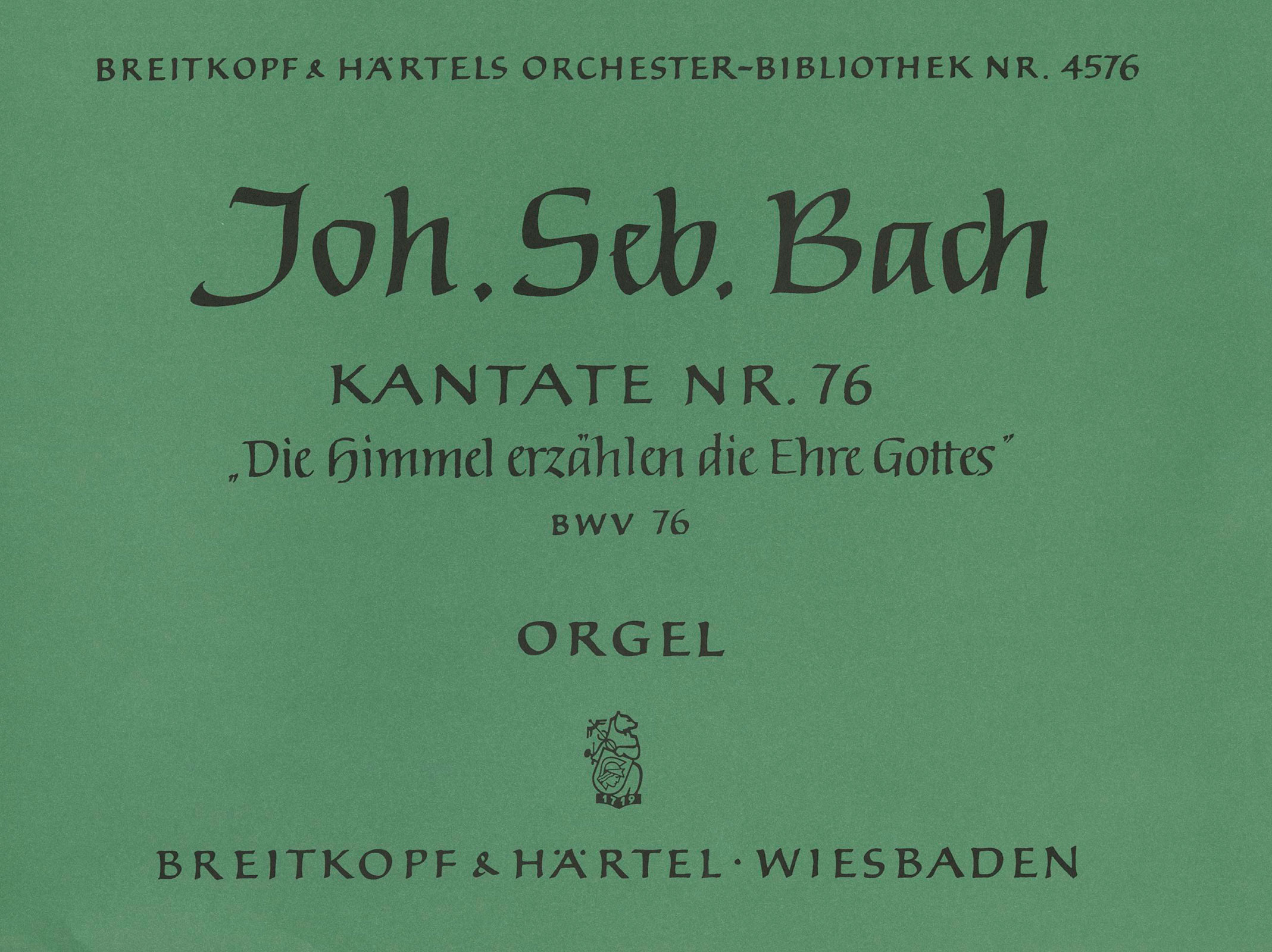 OB 4576-11 - Kantate BWV 76 „Die Himmel erzählen die Ehre Gottes“ - Cover