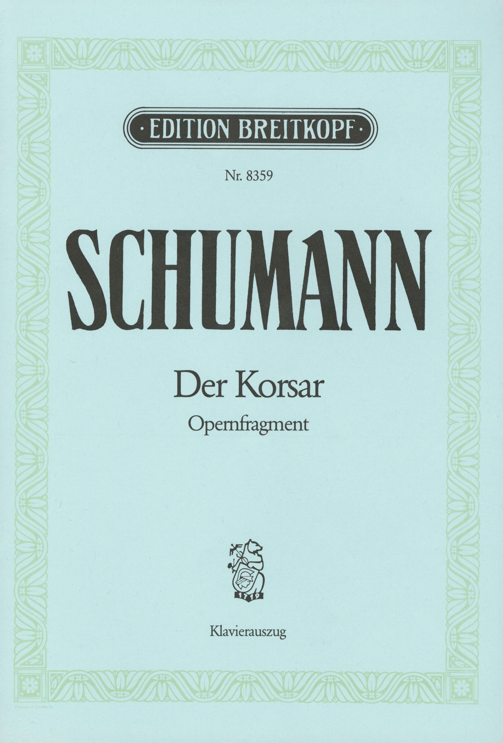 Robert Schumann - Der Korsar - Cover