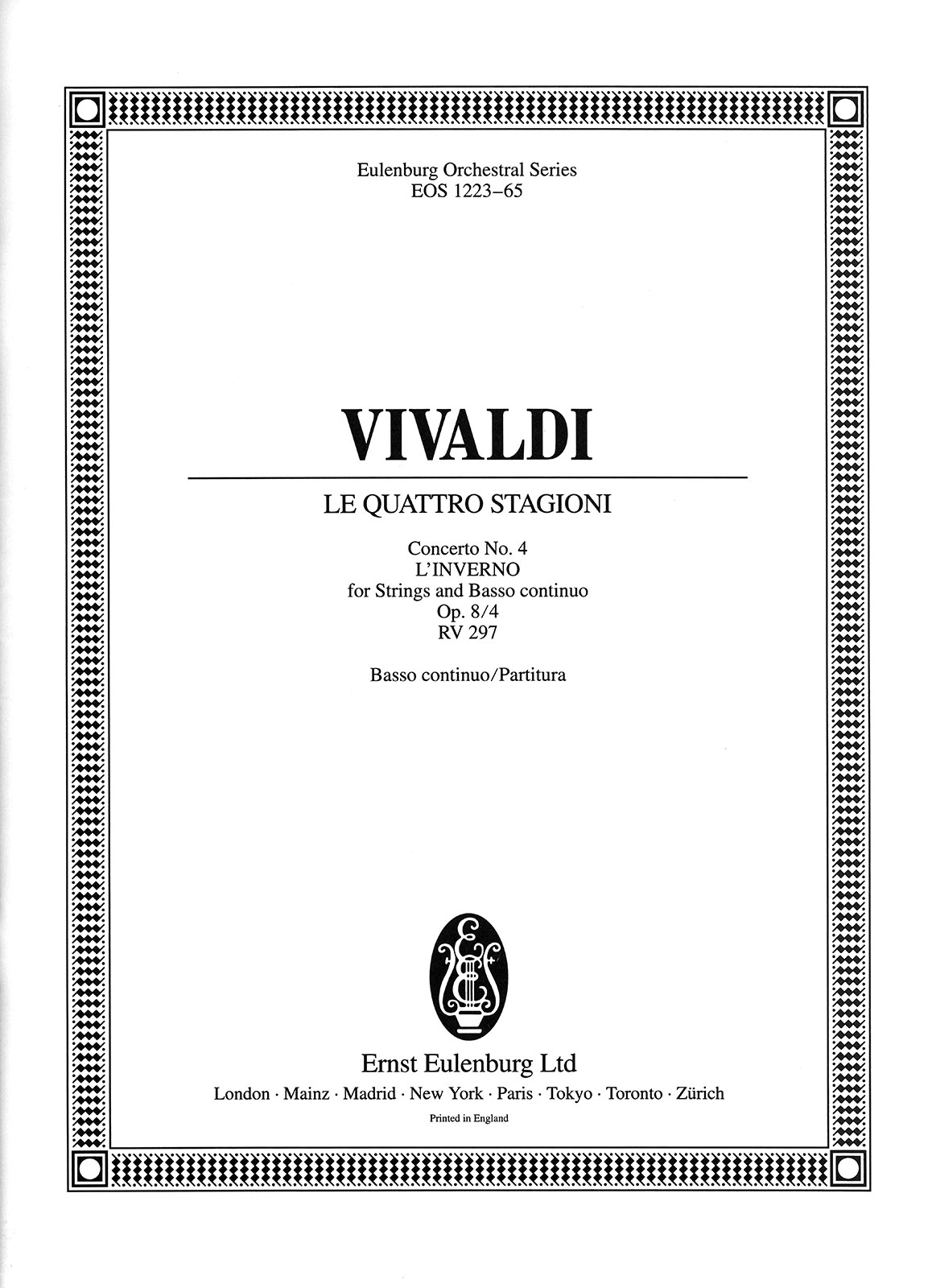 Antonio Vivaldi - Le quattro stagioni (Die vier Jahreszeiten) op. 8/4 RV 297 - Cover