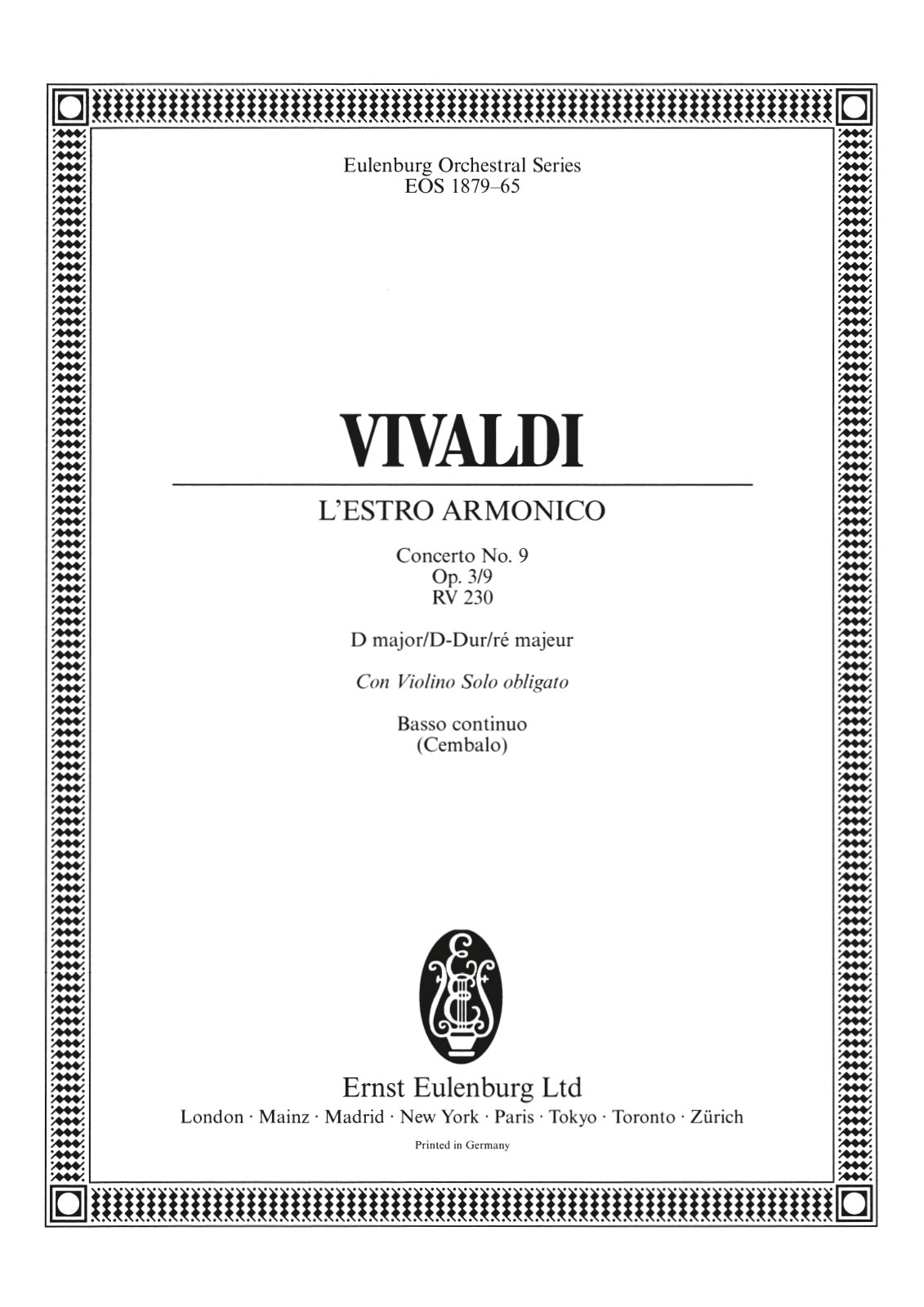 Antonio Vivaldi - L’Estro Armonico op. 3/9 RV 230 - Cover