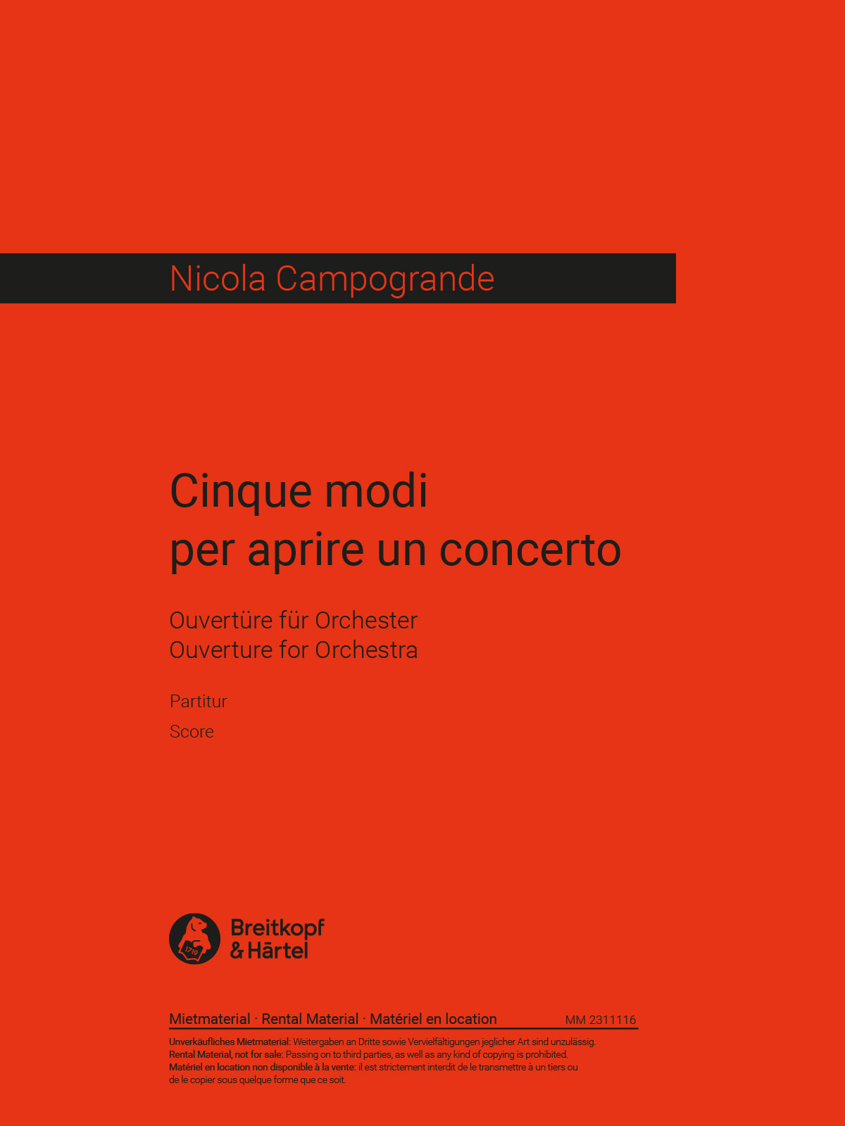 Nicola Campogrande - Cinque modi per aprire un concerto - Cover