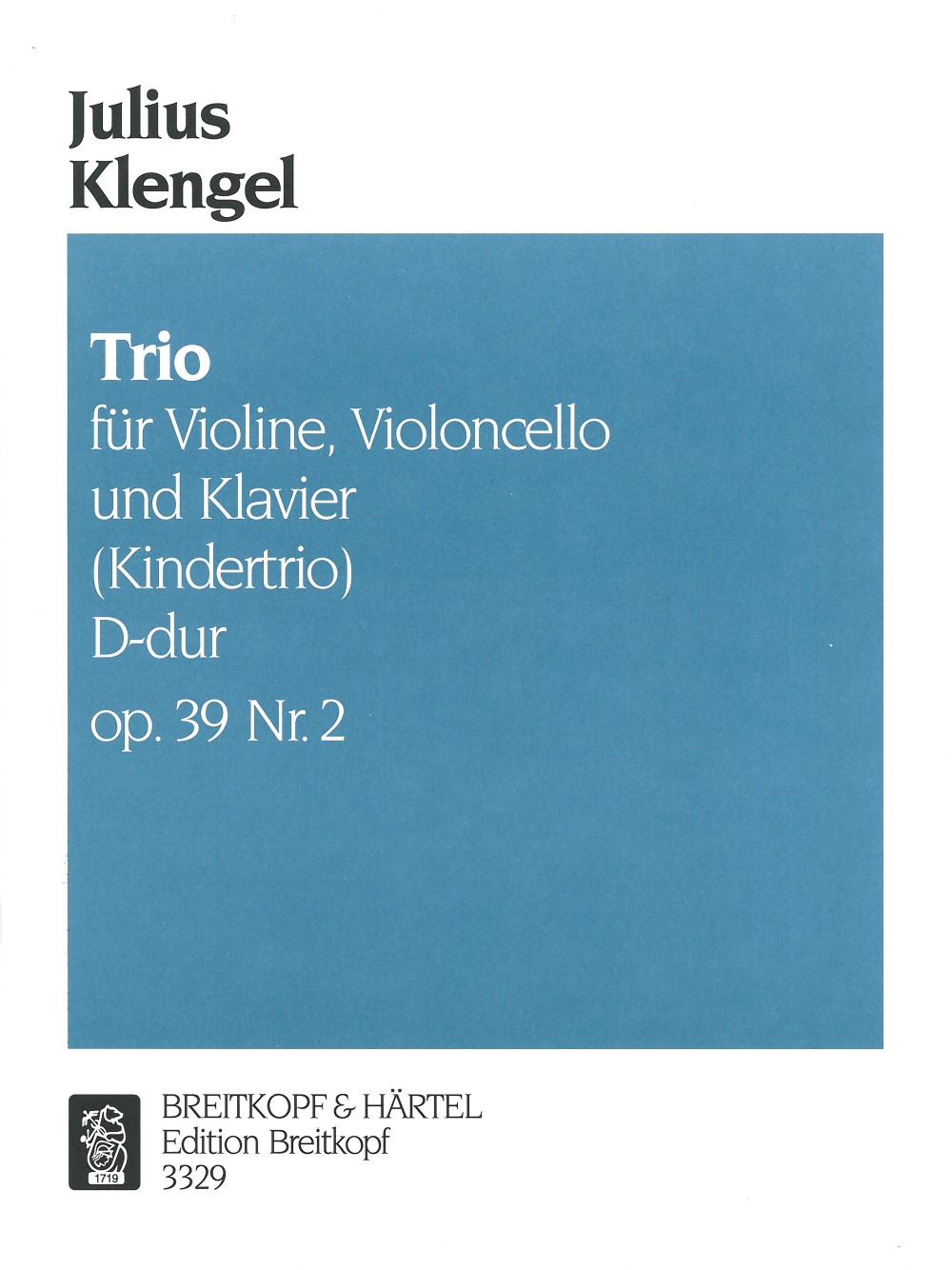 EB 3329 - Julius Klengel - Children’s Trios Op. 39 - Cover