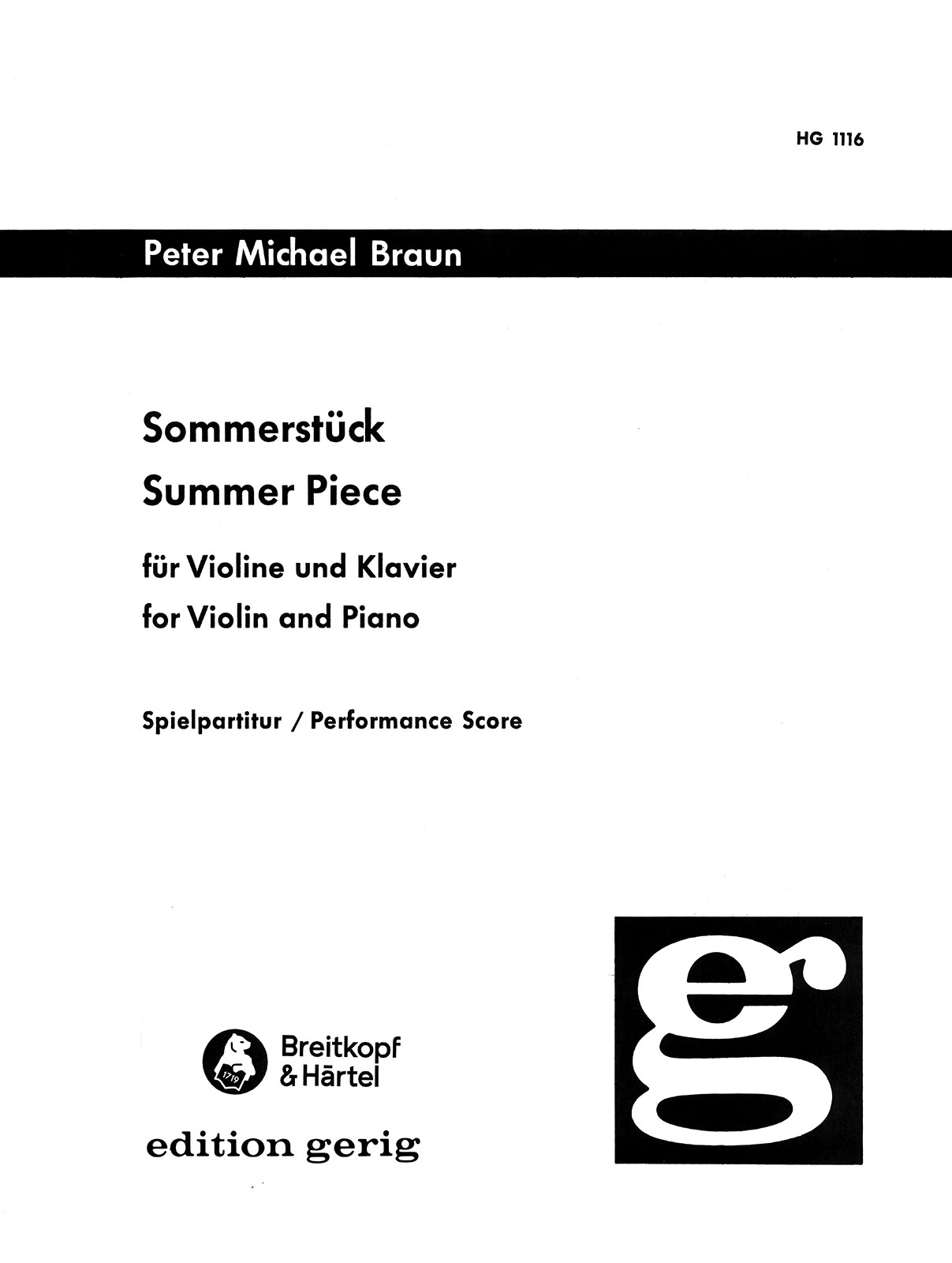 Peter Michael Braun - Sommerstück / Summer piece - Cover