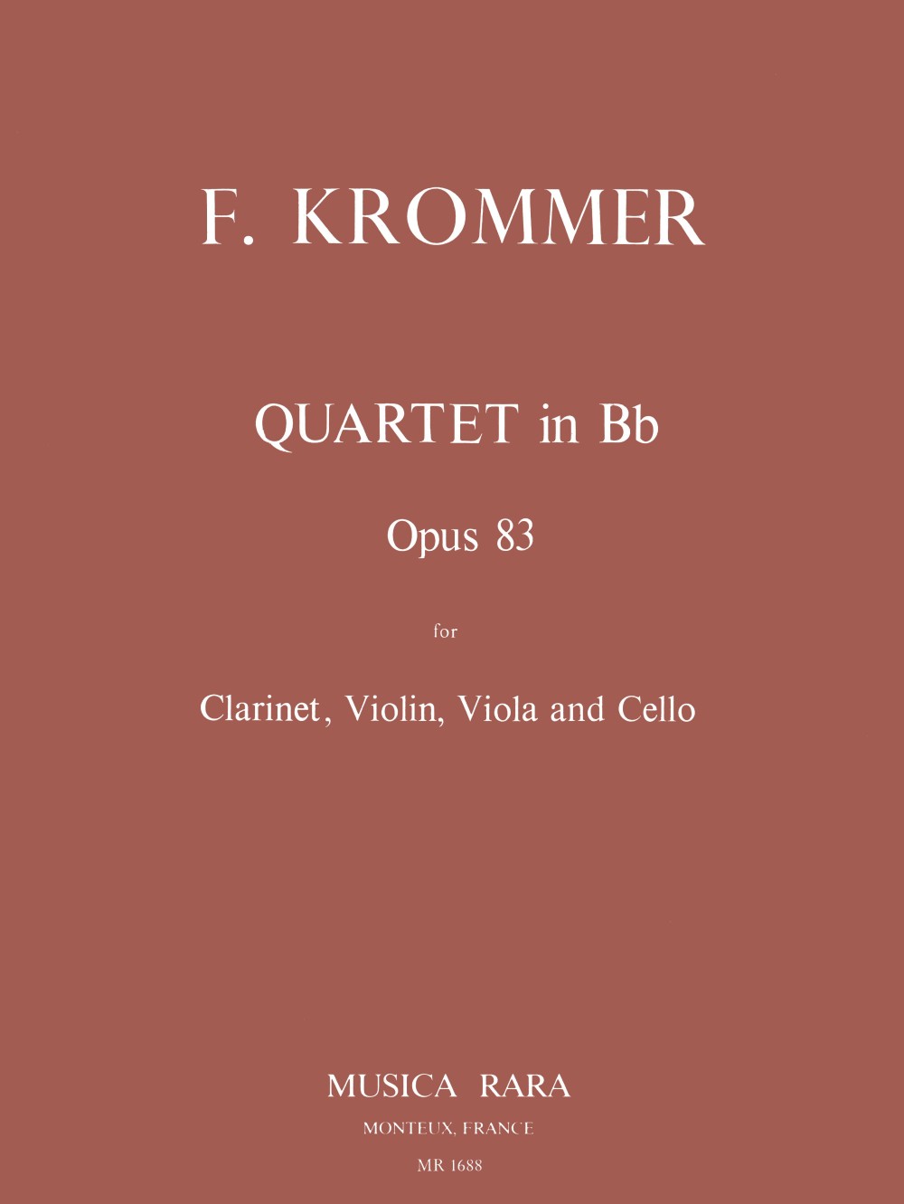 Franz Krommer - Quartett in B op. 83 - Cover