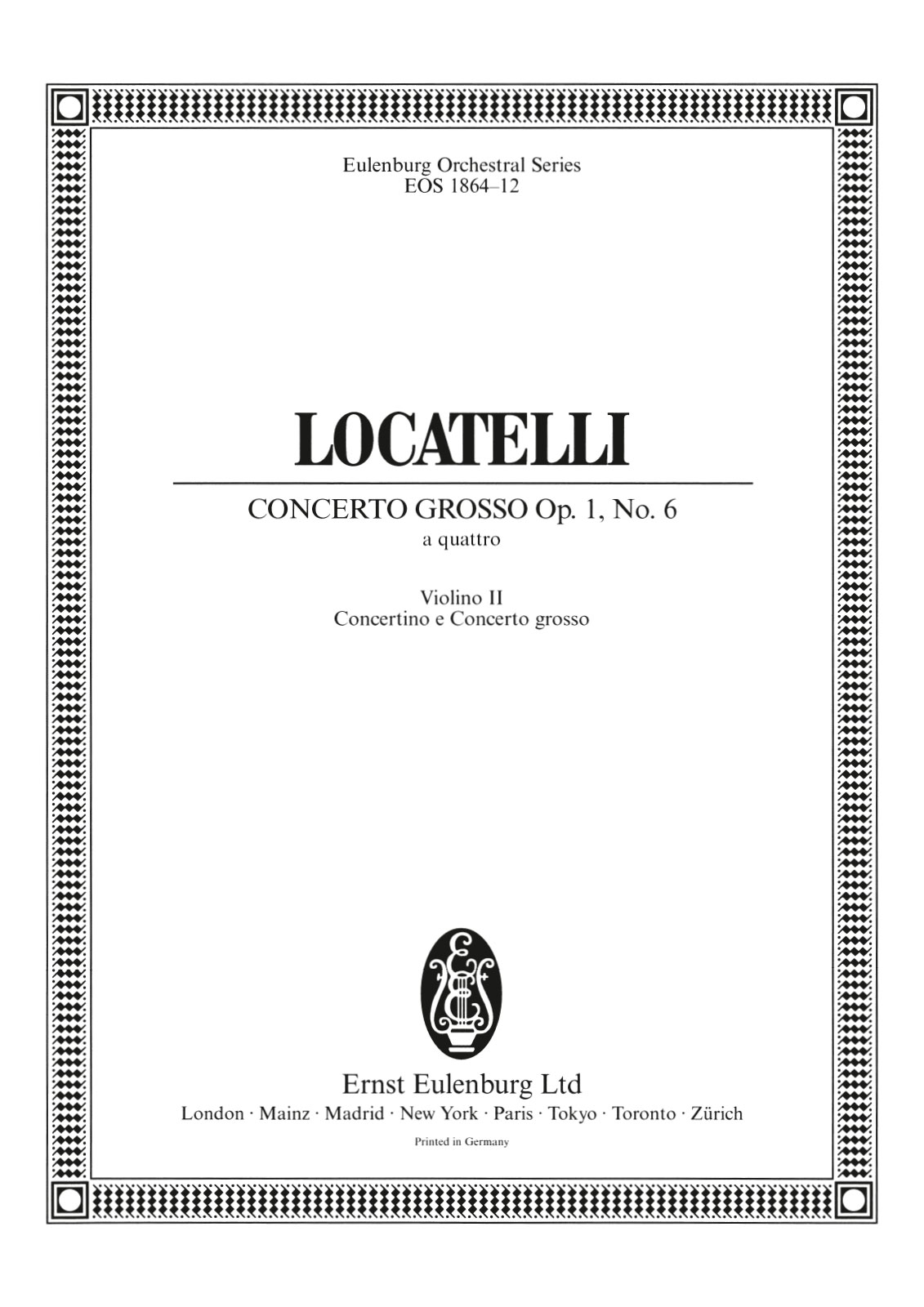 EOS 1864-16 - Concerto grosso “a quattro” in C minor Op. 1/6 - Cover
