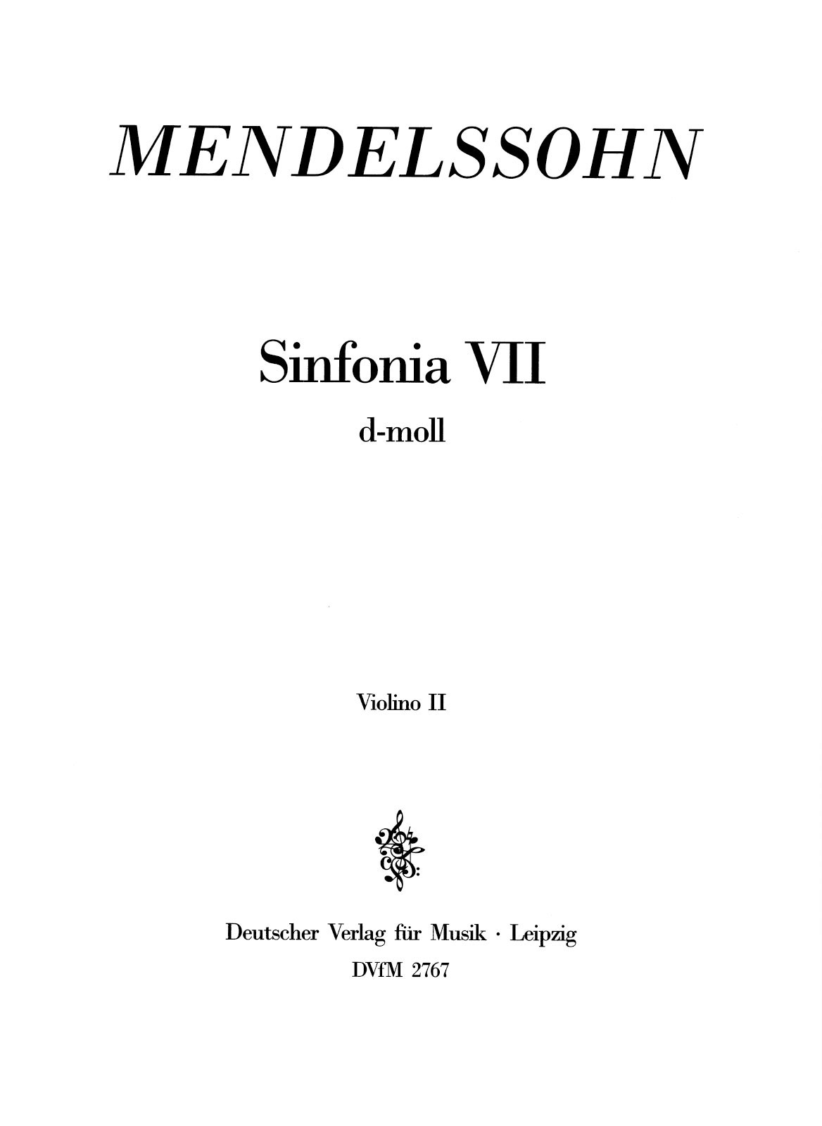 DV 2767-16 - Sinfonia VII d-moll / D-dur MWV N 7 - Cover