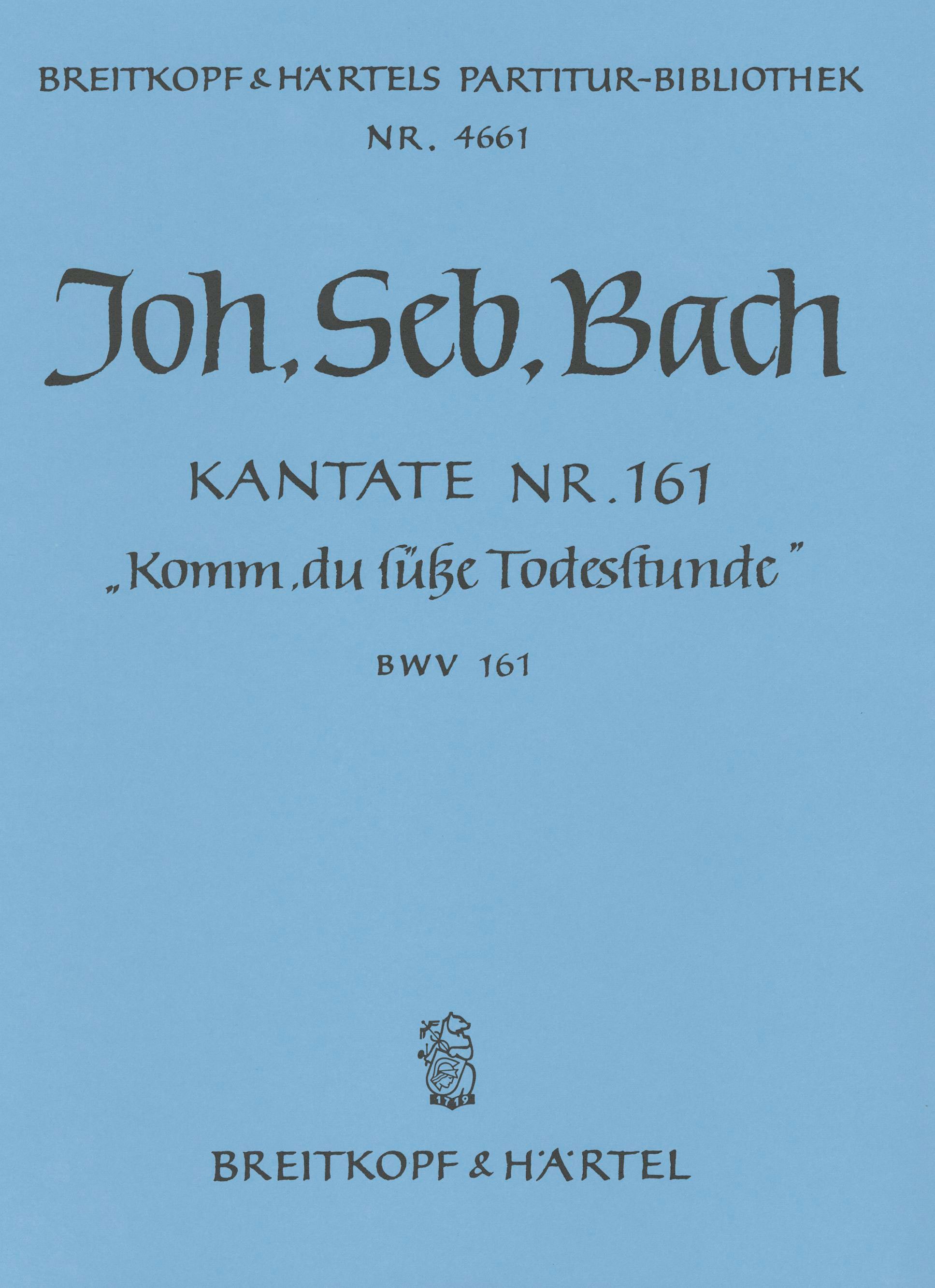 PB 4661 - Kantate BWV 161 „Komm, du süße Todesstunde“ - Cover