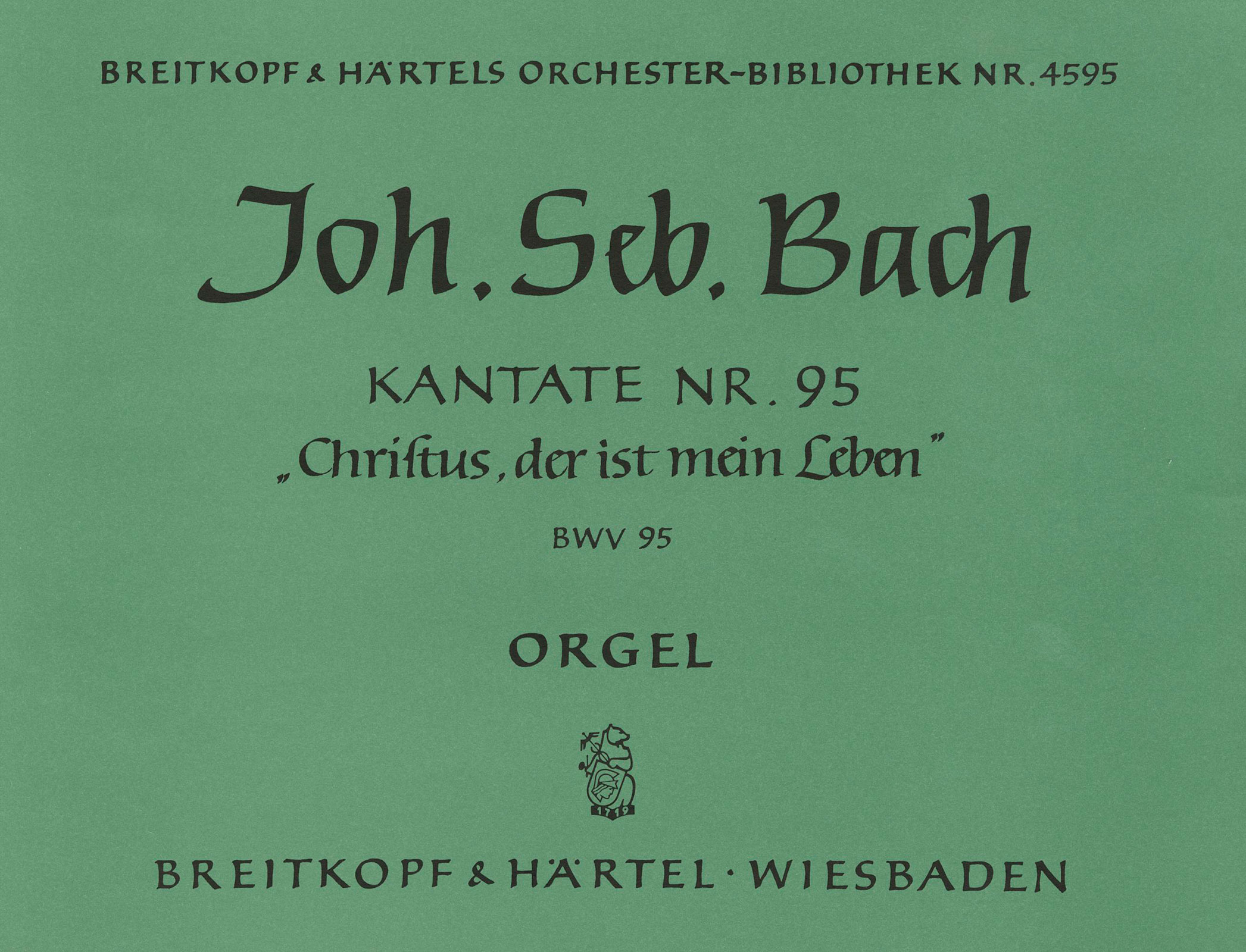 OB 4595-11 - Kantate BWV 95 „Christus, der ist mein Leben“ - Cover