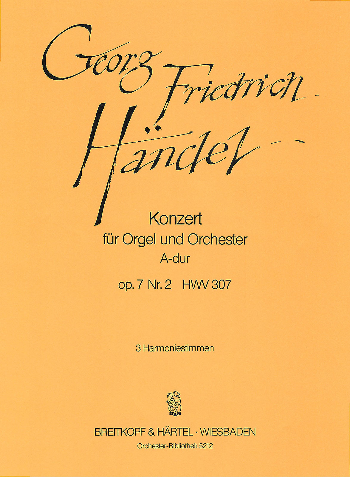 OB 5212-30 - Orgelkonzert (Nr. 8) A-dur op. 7/2 HWV 307 - Cover