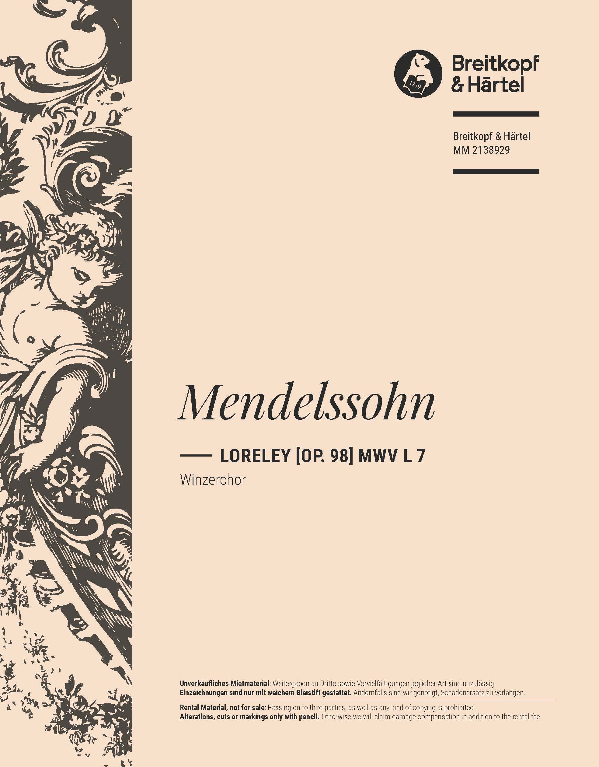MM 2138929 - Loreley [Op. 98] MWV L 7 - Cover