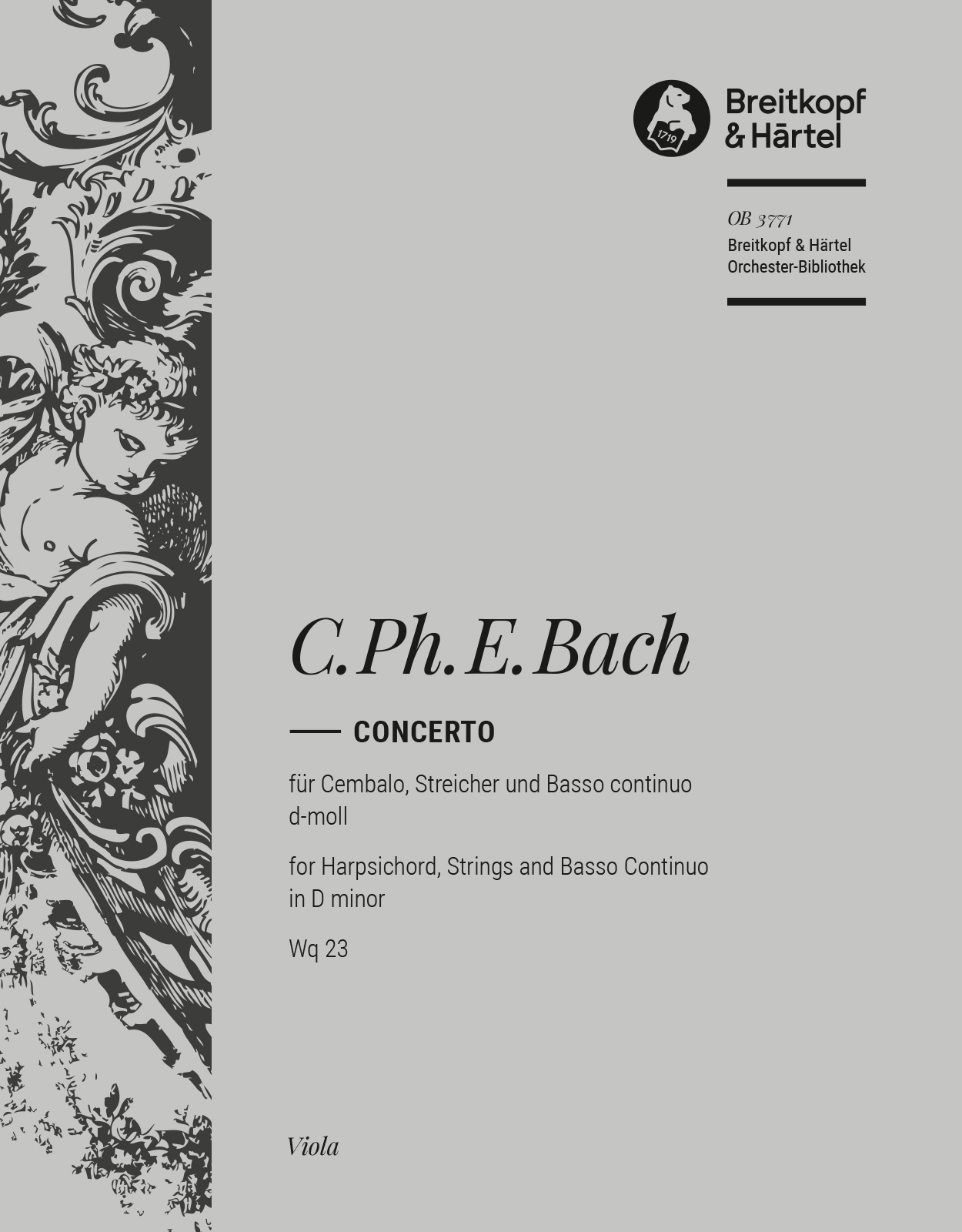 OB 3771-19 - Harpsichord Concerto in D minor Wq 23 - Cover