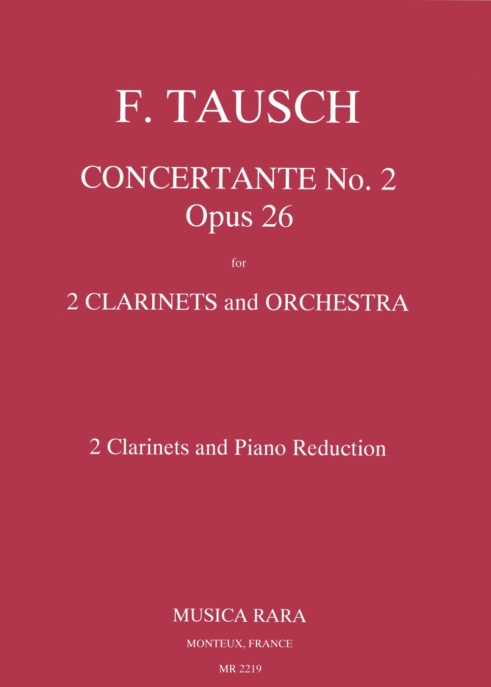 Franz Wilhelm Tausch - Concertante Nr. 2 in B op. 26 - Cover