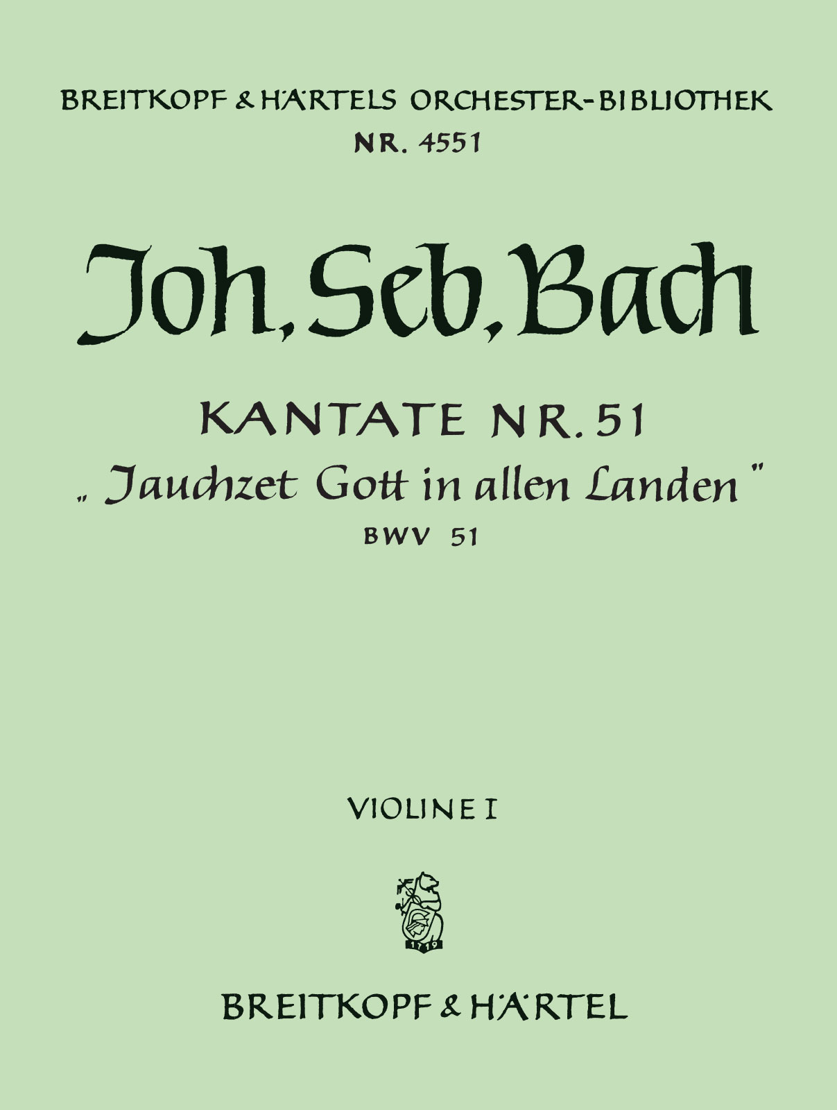 OB 4551-15 - Kantate BWV 51 „Jauchzet Gott in allen Landen“ - Cover