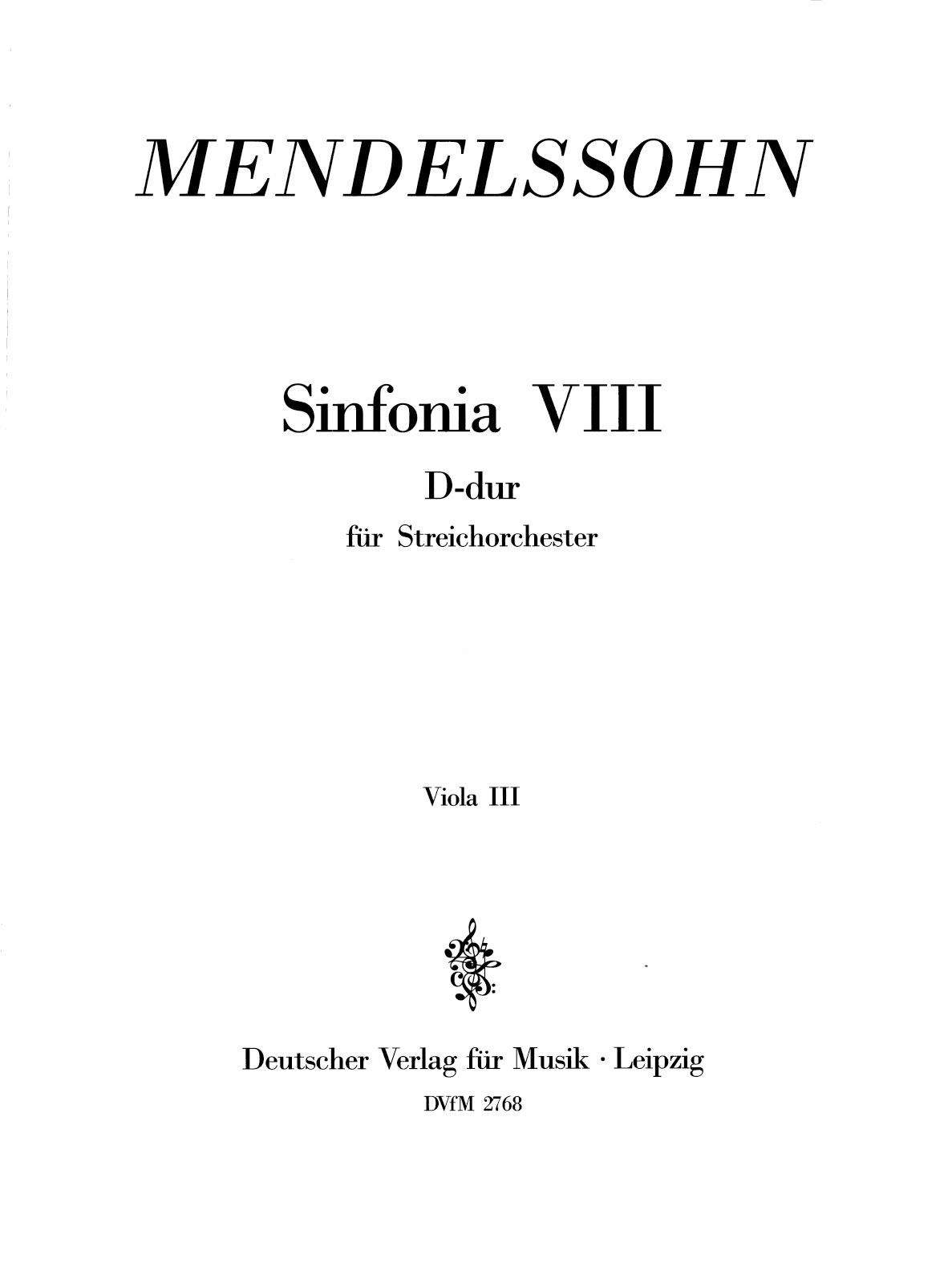 DV 2768-21 - Sinfonia VIII D-dur MWV N 8 - Cover