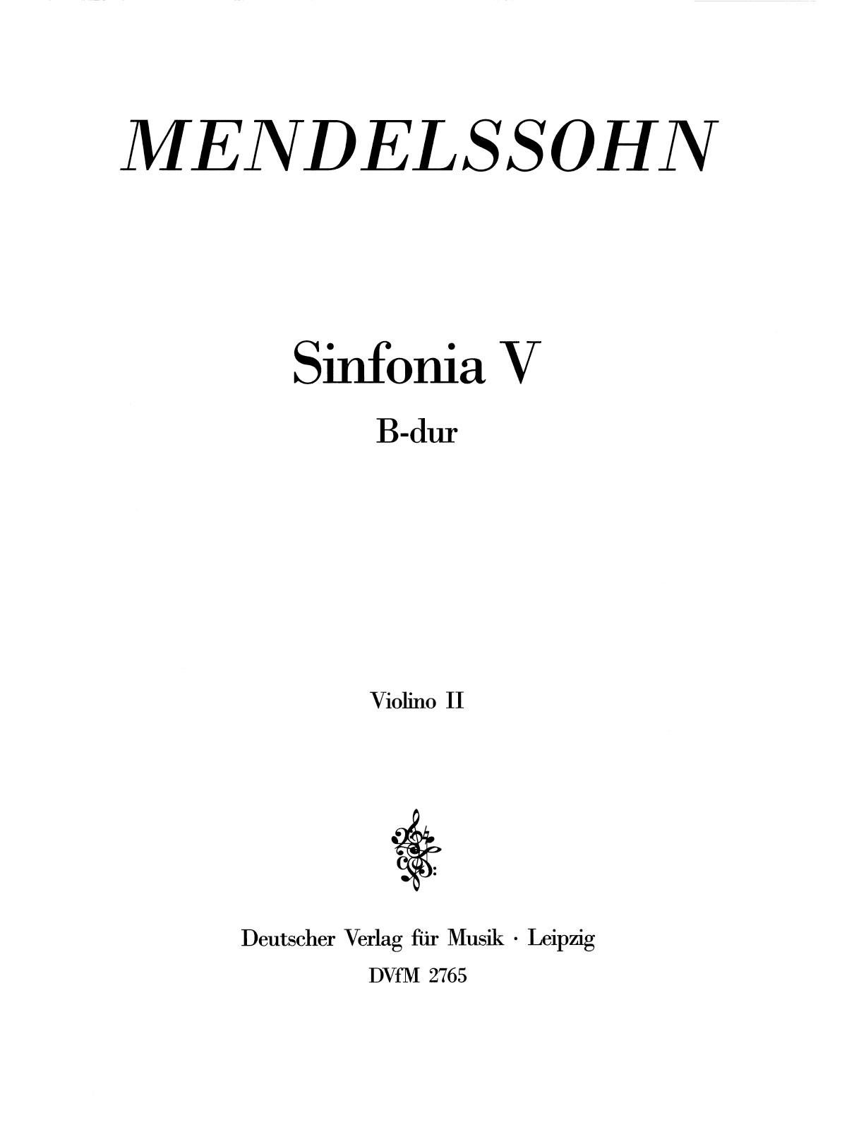 DV 2765-16 - Sinfonia V B-dur MWV N 5 - Cover