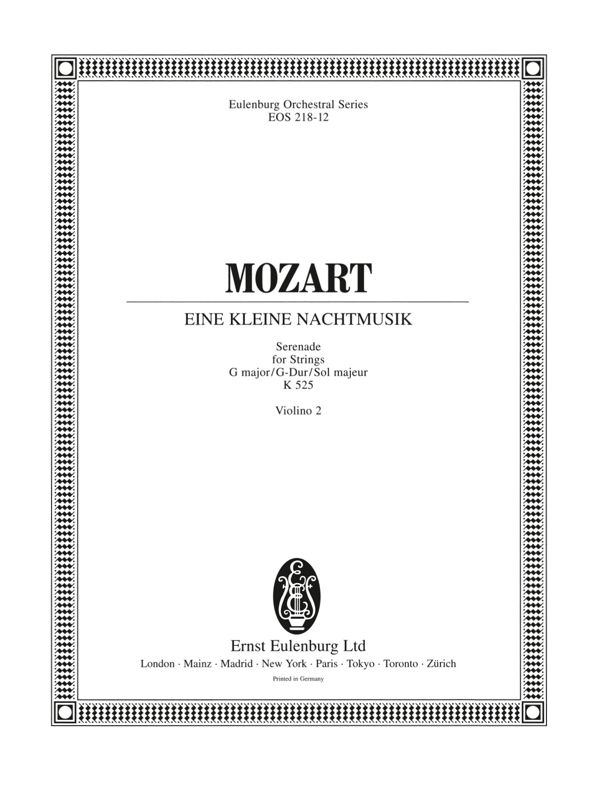 EOS 218-16 - Eine kleine Nachtmusik G-dur KV 525 - Cover