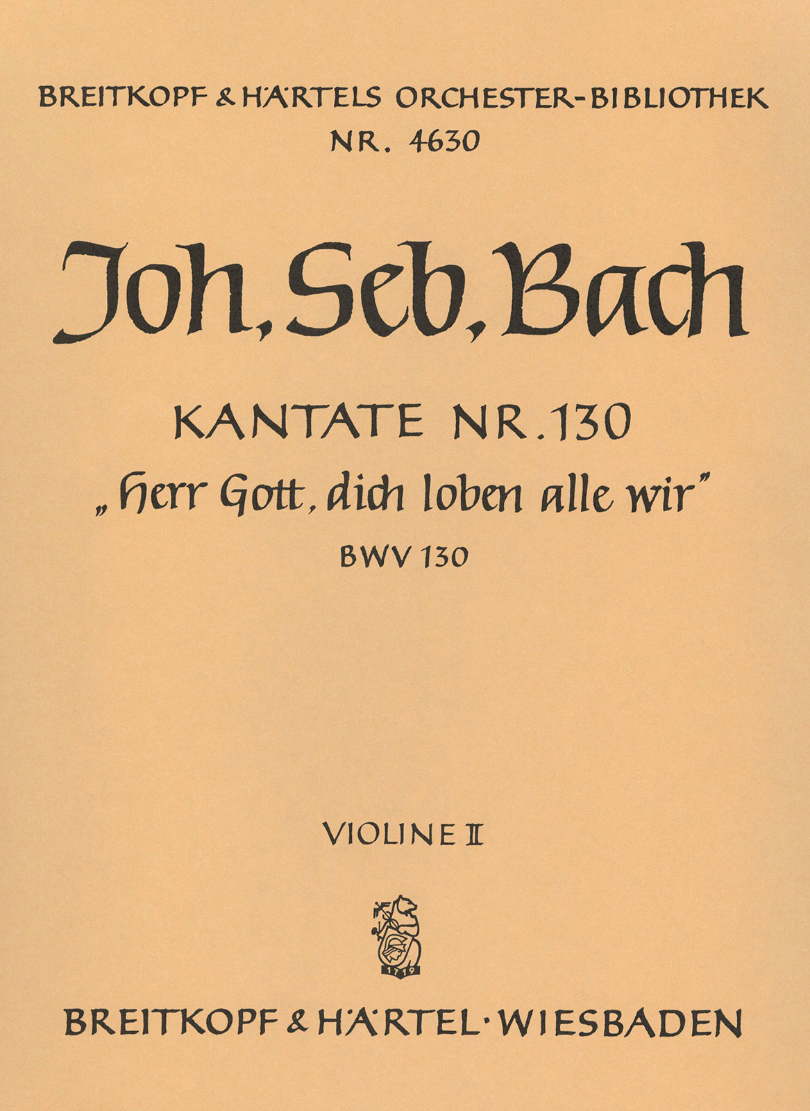 OB 4630-16 - Cantata BWV 130 “Lord God, before Thy Feet we fall” - Cover