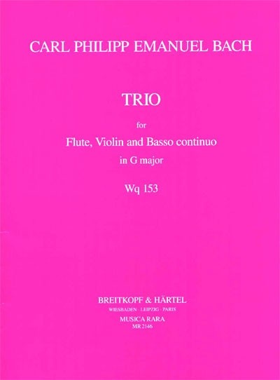 Carl Philipp Emanuel Bach - Triosonate in G Wq 153 - Cover