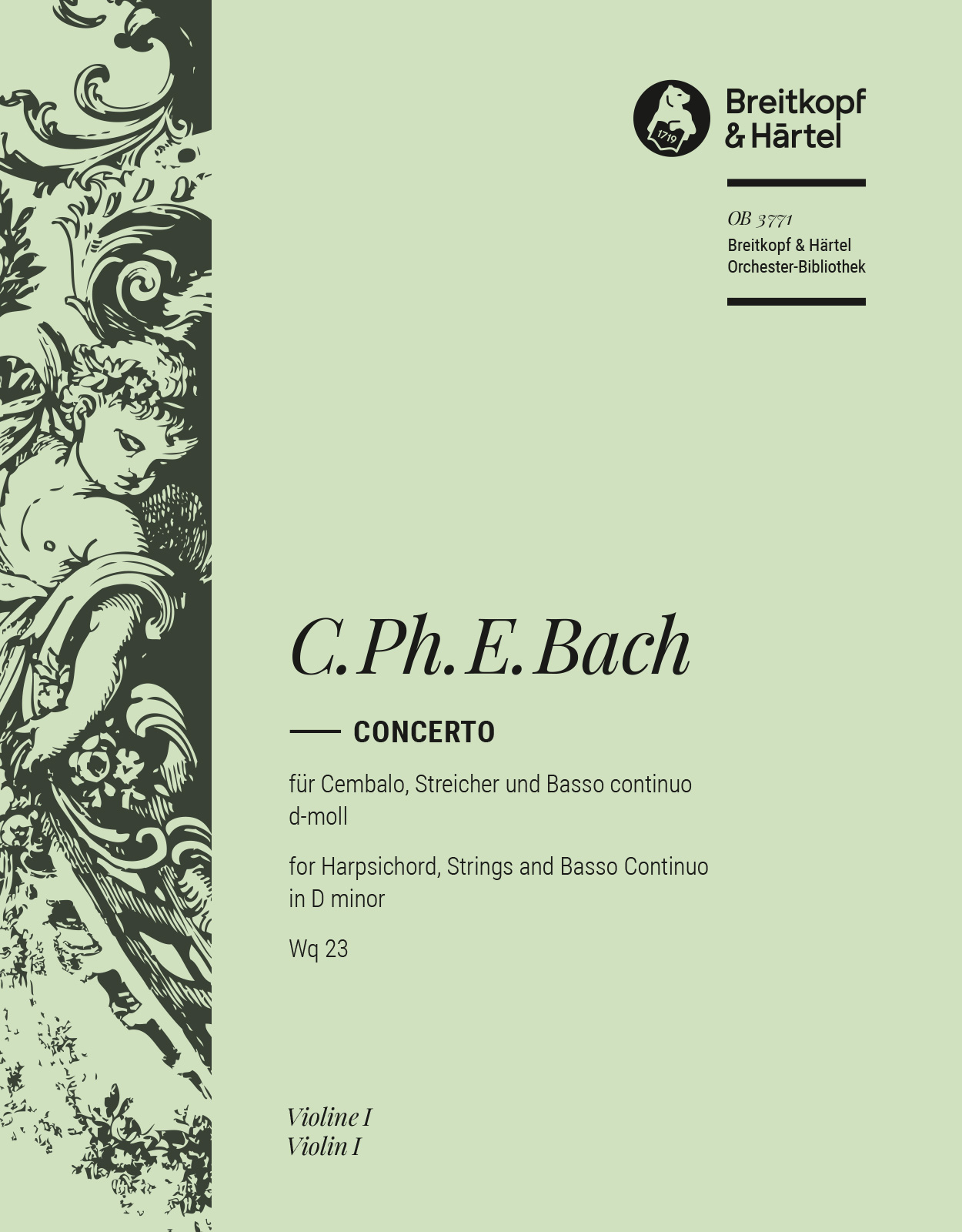 OB 3771-15 - Harpsichord Concerto in D minor Wq 23 - Cover