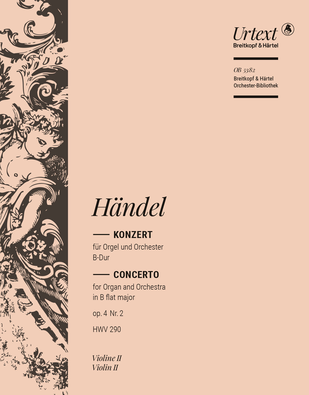 OB 5382-16 - Organ Concerto (No. 2) in B flat major Op. 4/2 HWV 290 - Cover
