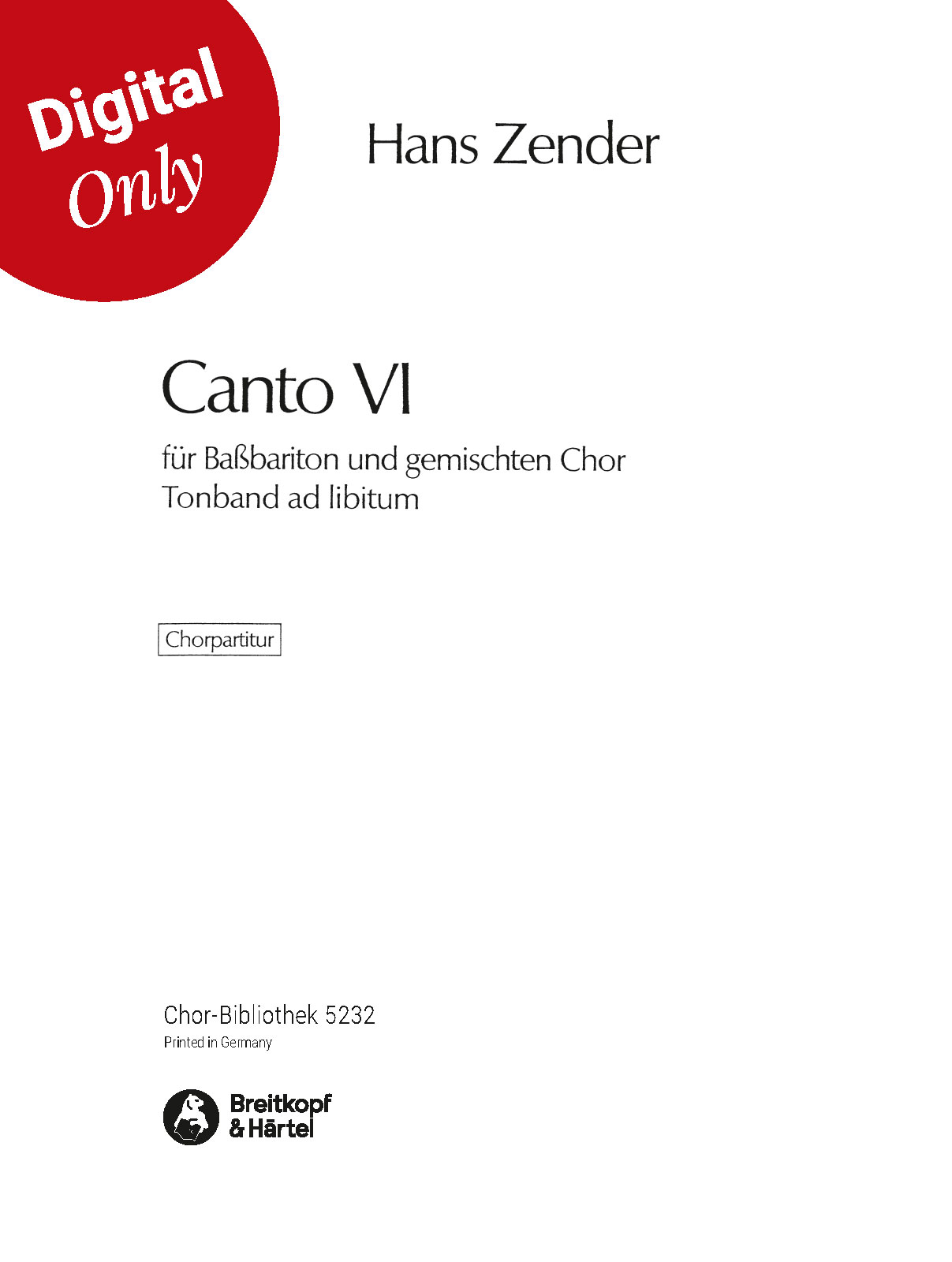 Hans Zender - Canto VI - Cover