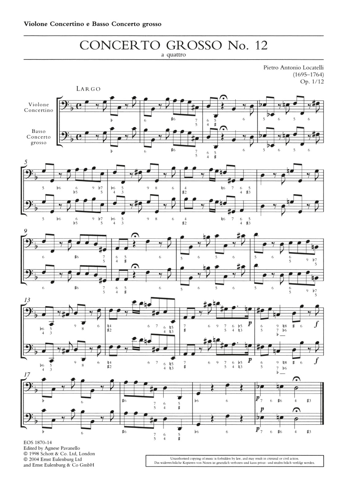 EOS 1870-26 - Concerto grosso „a quattro“ g-moll op. 1/12 - Cover