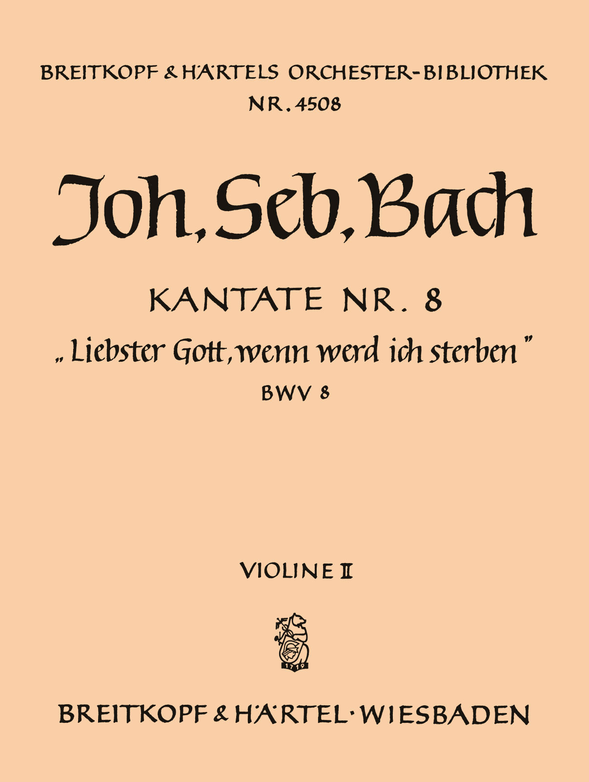 OB 4508-16 - Cantata BWV 8 “Gracious God, when wilt Thou call me” - Cover