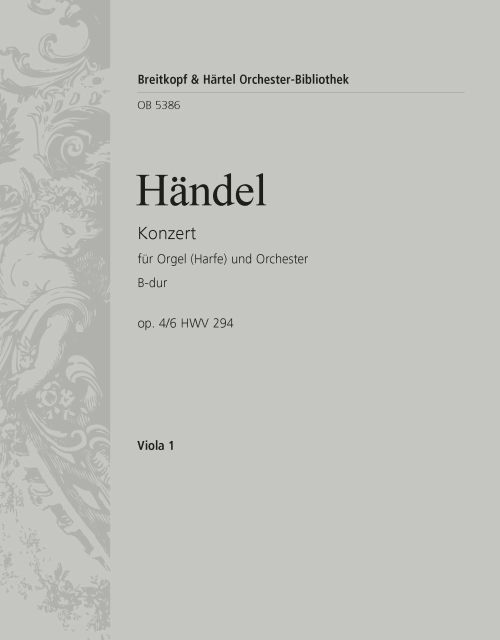 OB 5386-19 - Orgelkonzert (Nr. 6) B-dur op. 4/6 HWV 294 - Cover