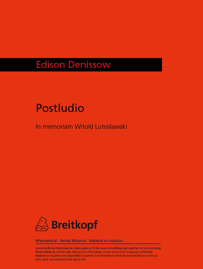 Edison Denissow - Postludio - Cover