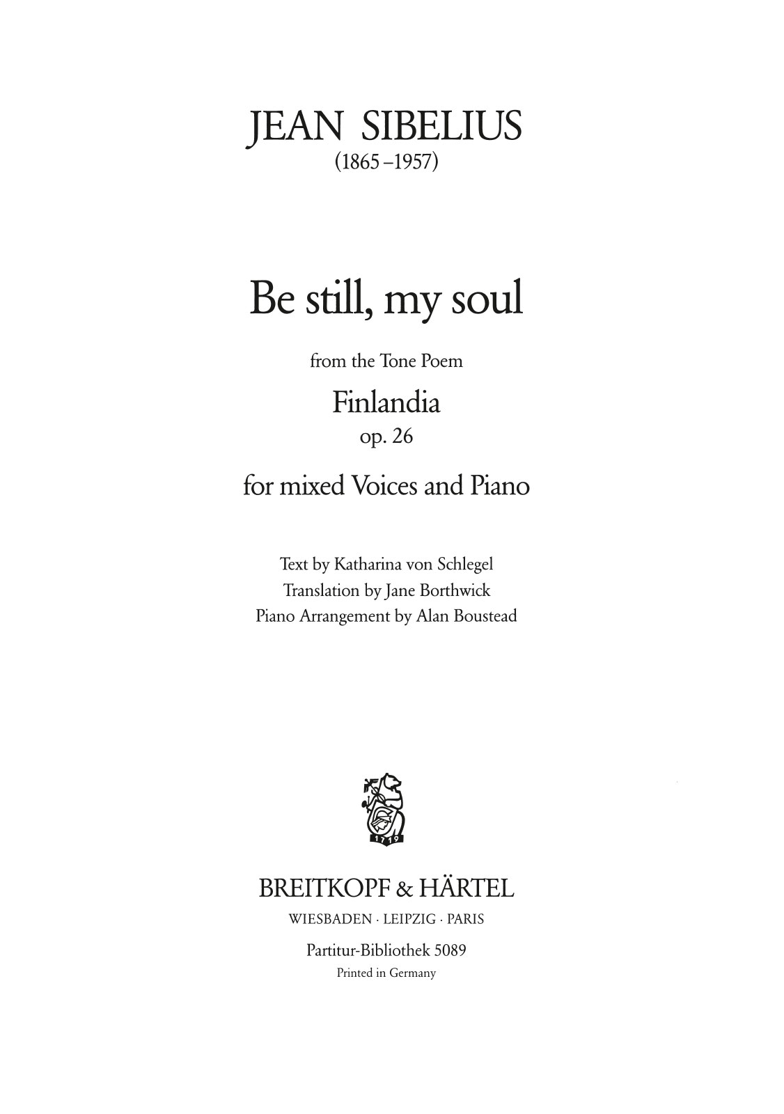 PB 5089 - Be still, my soul - Cover