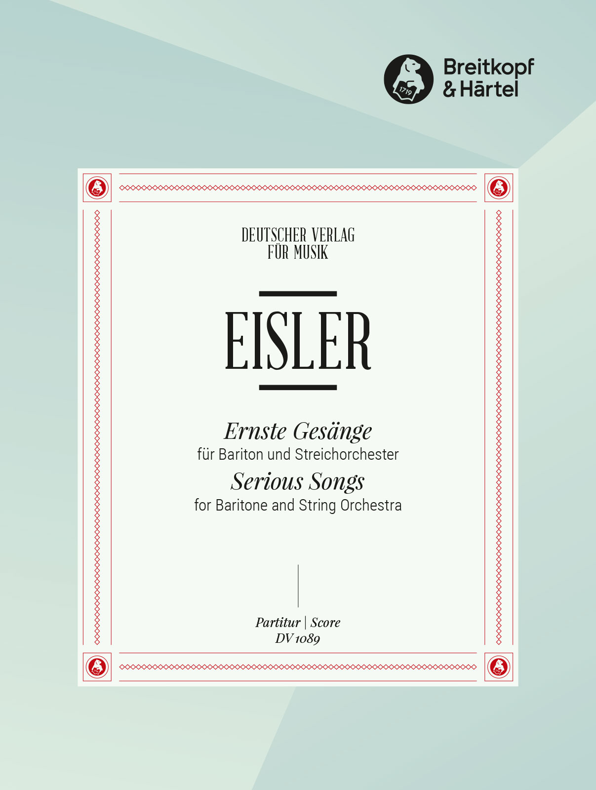 Hanns Eisler - Serious Songs - Cover