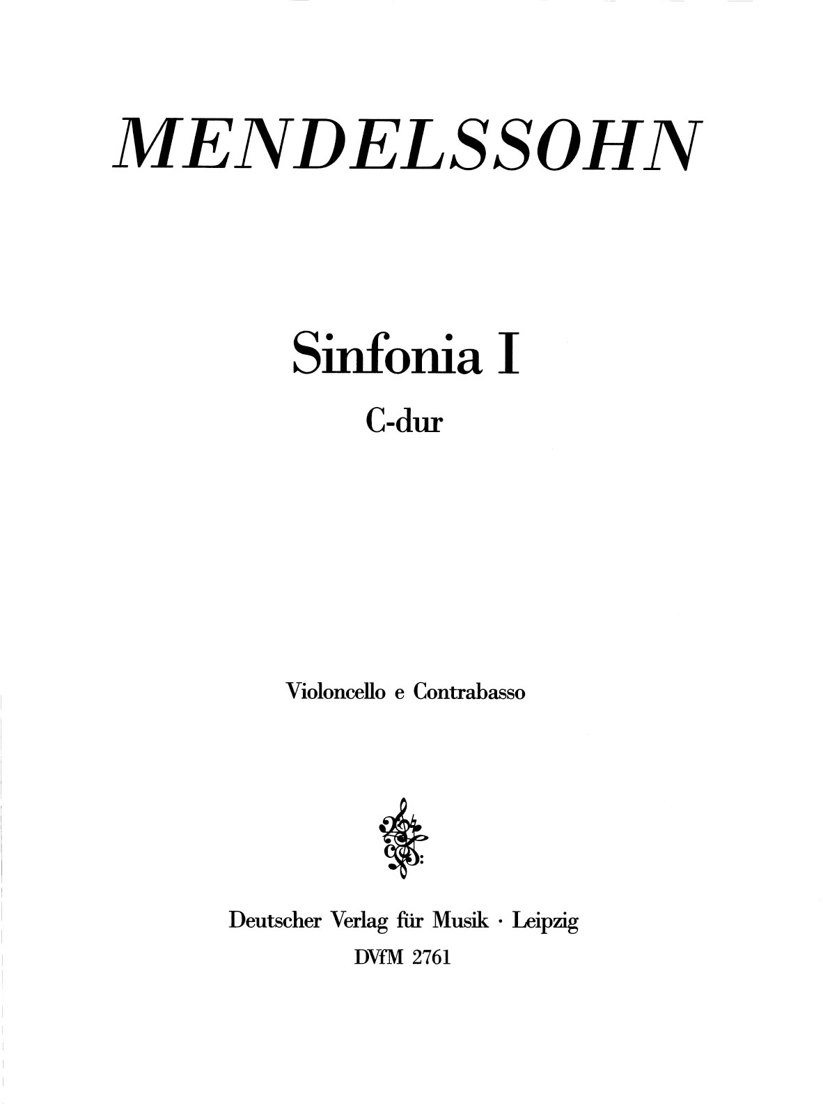 DV 2761-26 - Sinfonia I C-dur MWV N 1 - Cover