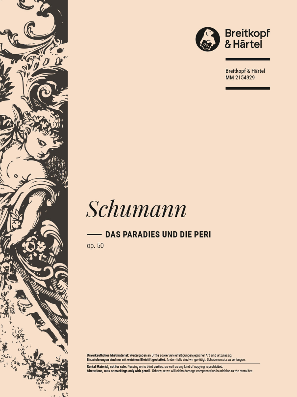 Robert Schumann - Das Paradies und die Peri Op. 50 - Cover