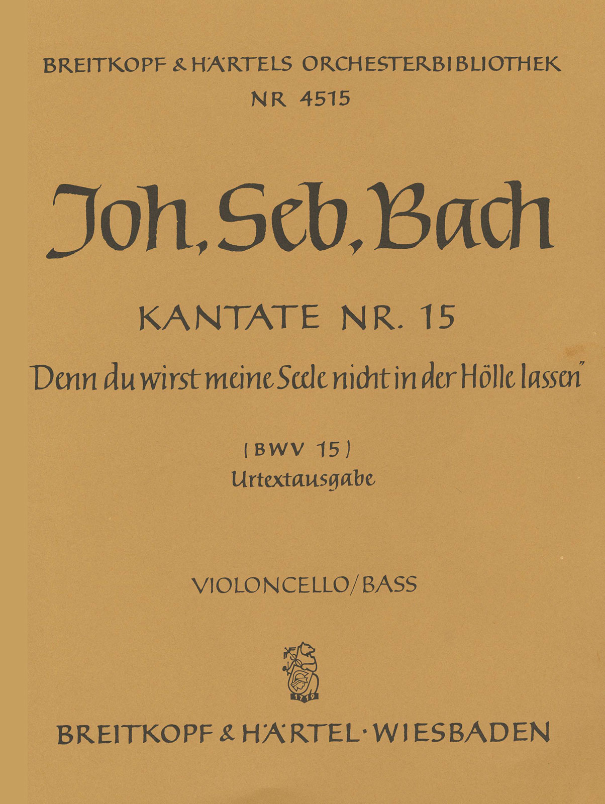 OB 4515-26 - Kantate „Denn du wirst meine Seele nicht in der Hölle lassen“ - Cover