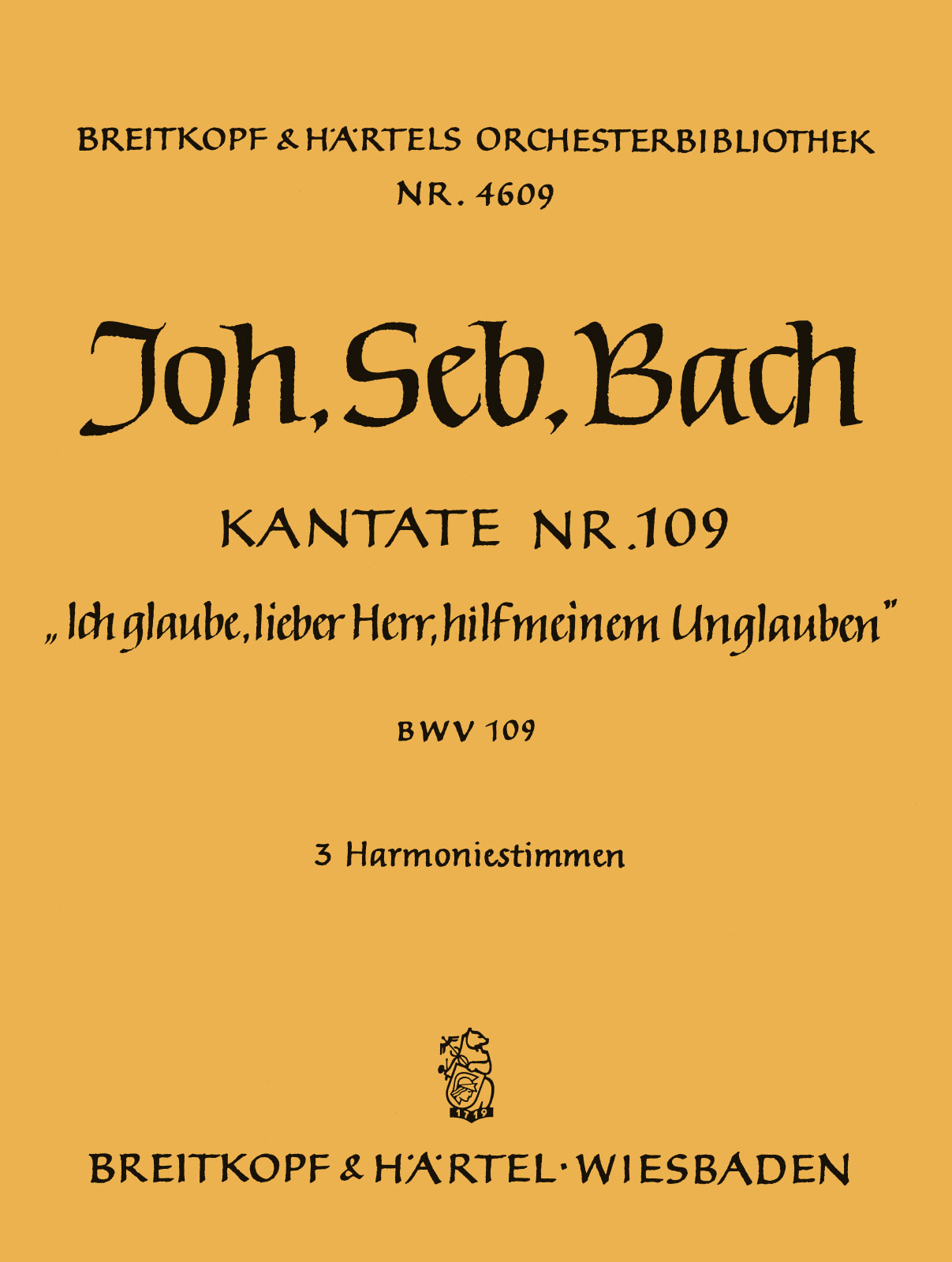 OB 4609-30 - Cantata BWV 109 “Ich glaube, lieber Herr, hilf meinem Unglauben” - Cover