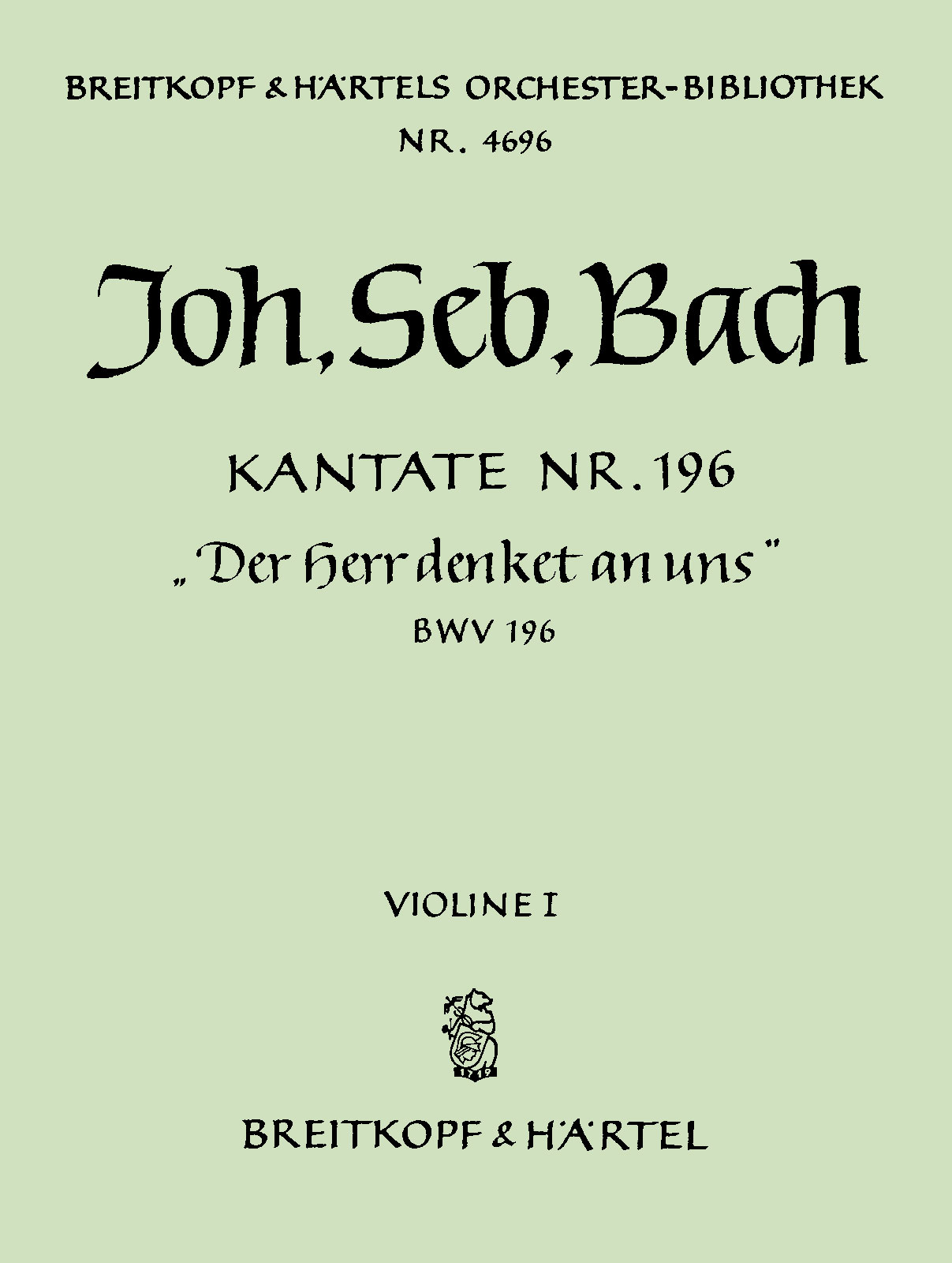 OB 4696-15 - Cantata BWV 196 “Der Herr denket an uns” - Cover