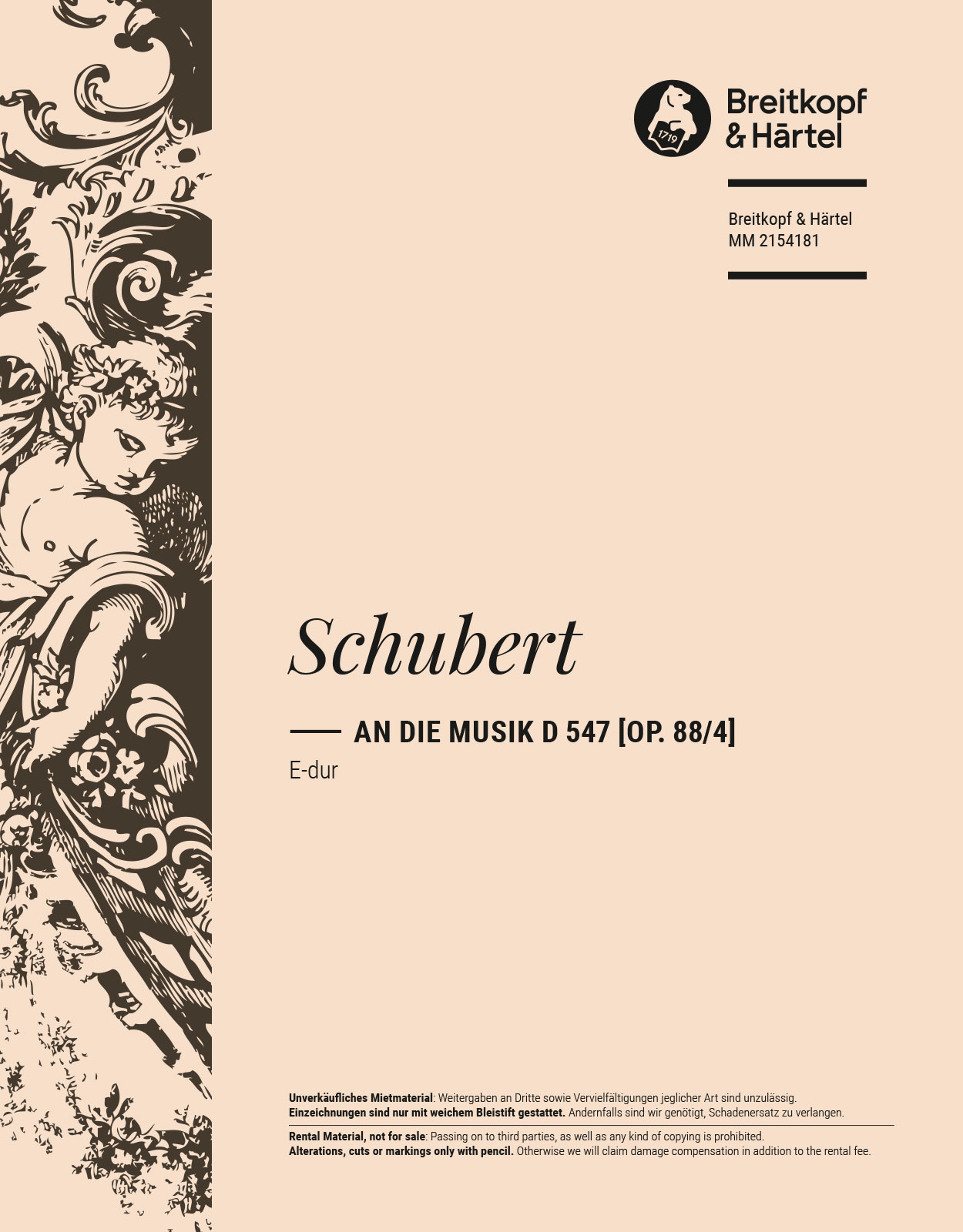 MM 2154181 - An die Musik D 547 [op. 88/4] - Cover