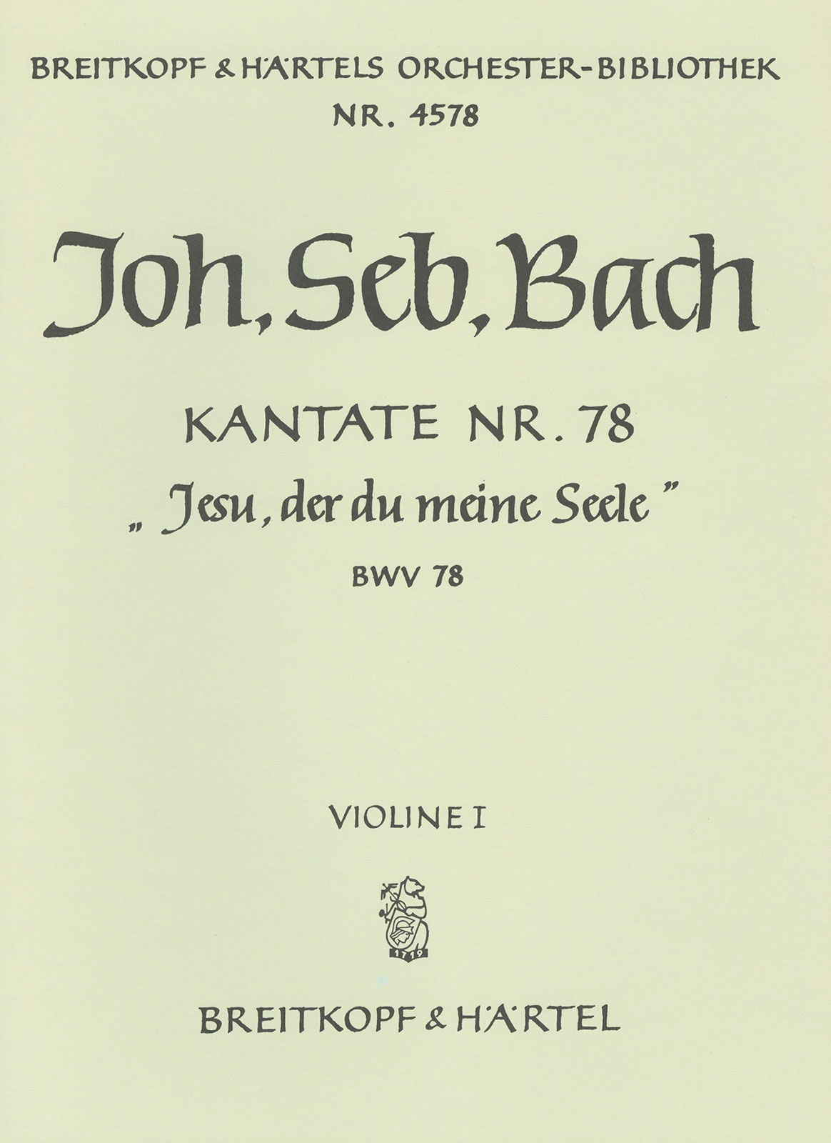 OB 4578-15 - Cantata BWV 78 “Jesus, my beloved Saviour” - Cover