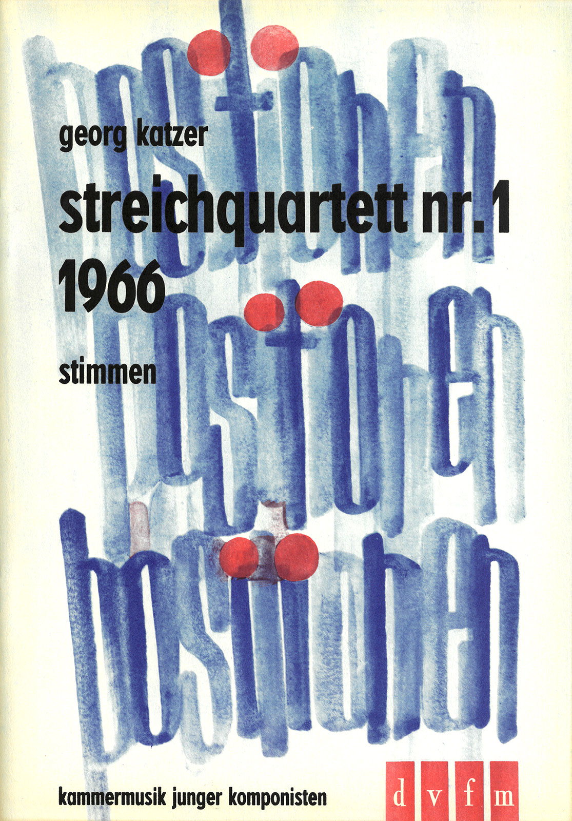 Georg Katzer - Streichquartett Nr. 1 - Cover