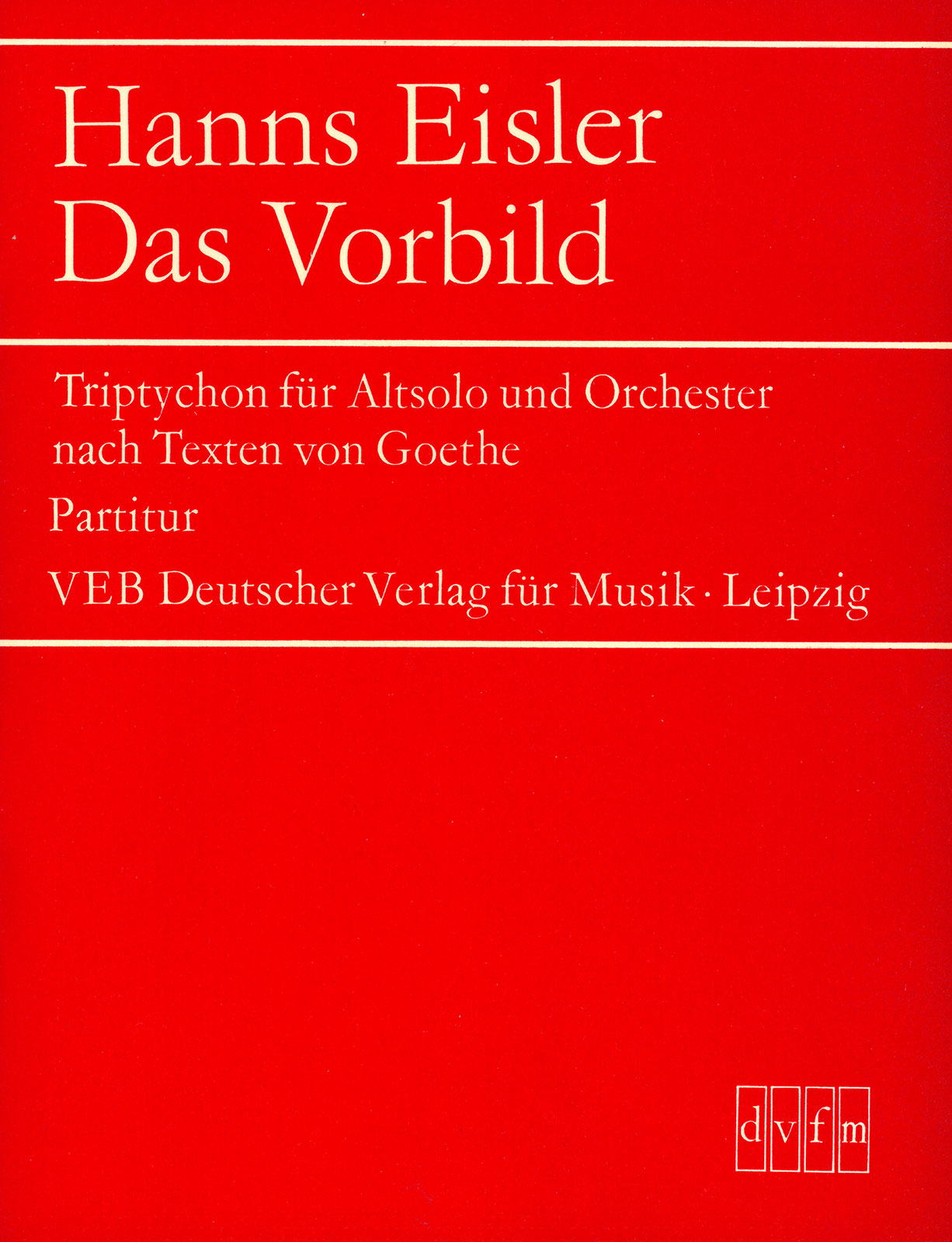 Hanns Eisler - Das Vorbild - Cover