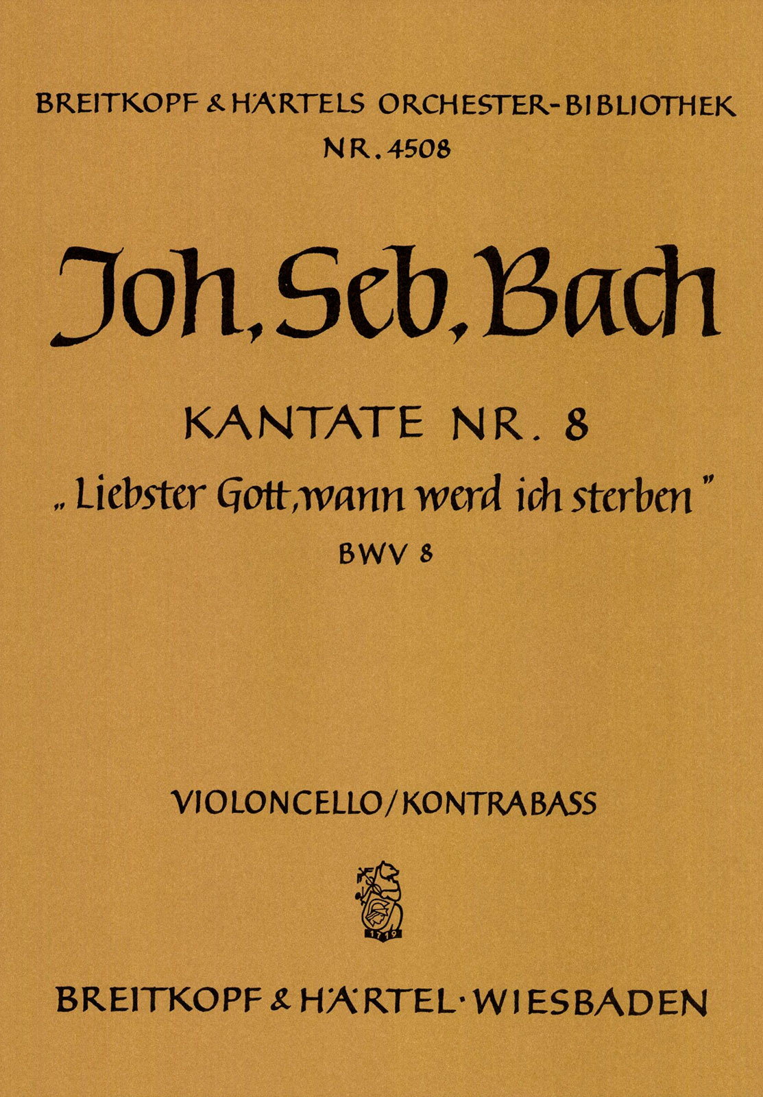 OB 4508-26 - Cantata BWV 8 “Gracious God, when wilt Thou call me” - Cover