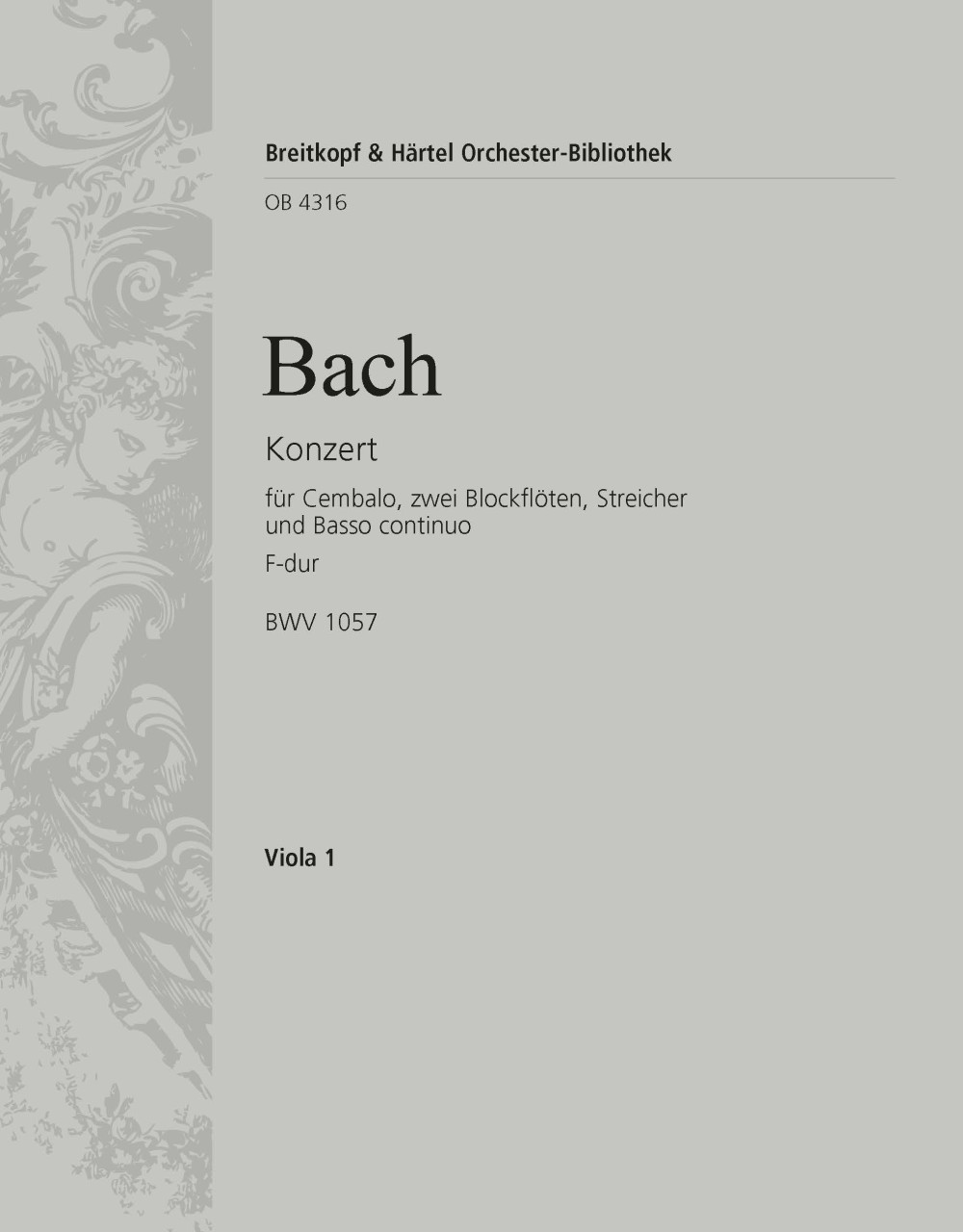 OB 4316-19 - Harpsichord Concerto in F major BWV 1057 - Cover