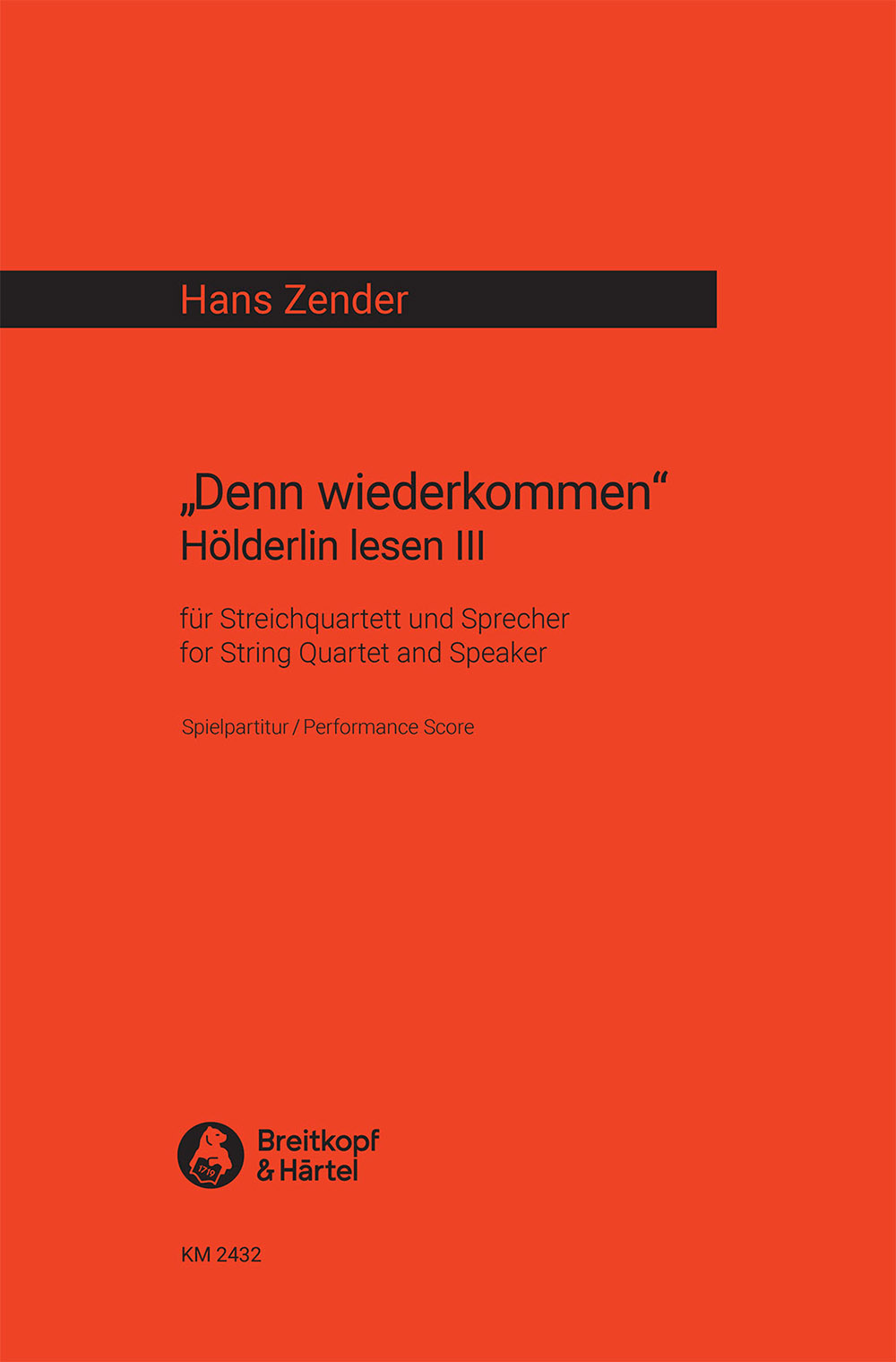Hans Zender - Denn wiederkommen - Cover