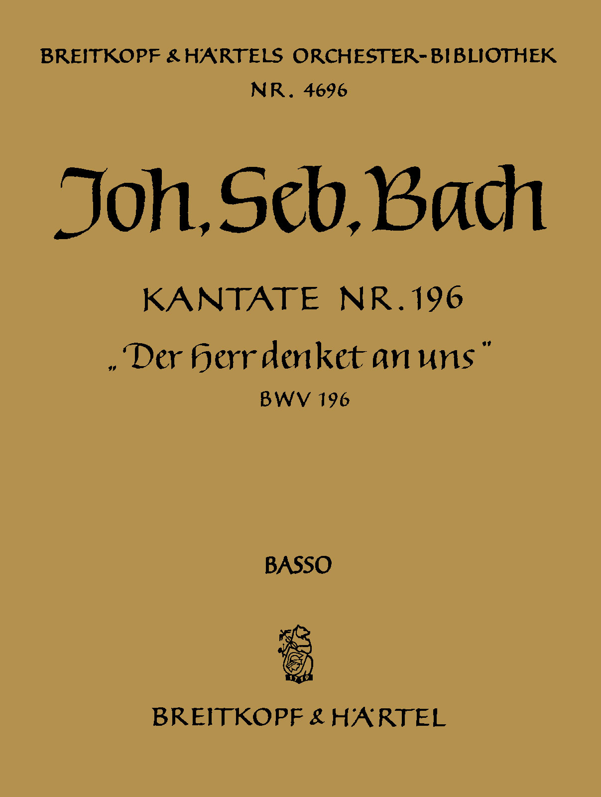 OB 4696-26 - Cantata BWV 196 “Der Herr denket an uns” - Cover