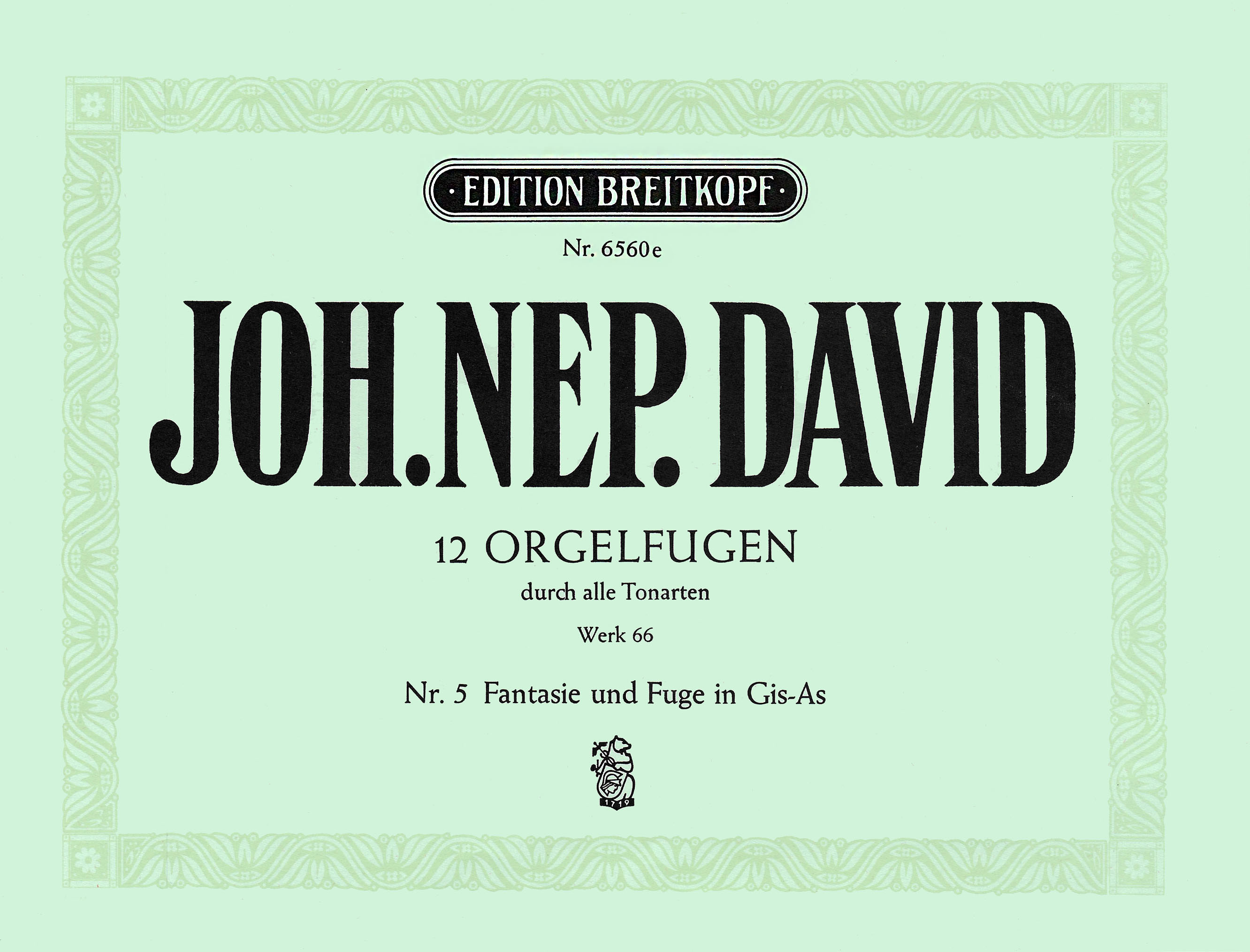 EB 6959 - 12 Orgelfugen durch alle Tonarten Werk 66 - Cover