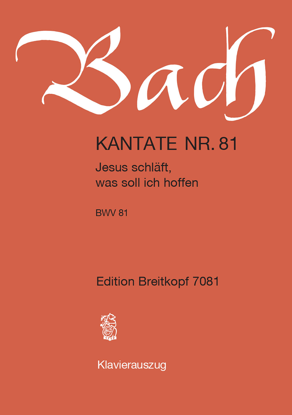 Johann Sebastian Bach - Kantate BWV 81 „Jesus schläft, was soll ich hoffen“ - Cover